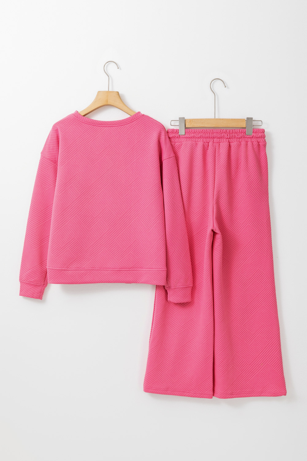 Red Dahlia Ultra Loose Textured 2pcs Slouchy Outfit - loveforevers