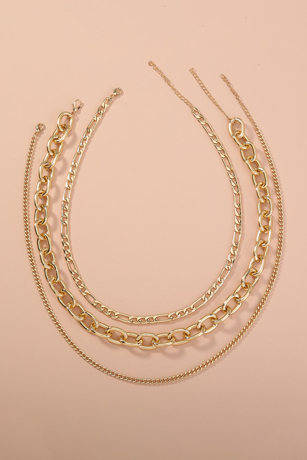 Gold Plated Chain 3pcs Necklace Set - loveforevers