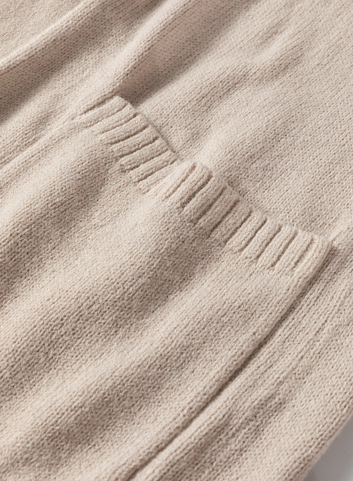 Beige Side Pockets Open Front Long Knitted Cardigan - loveforevers