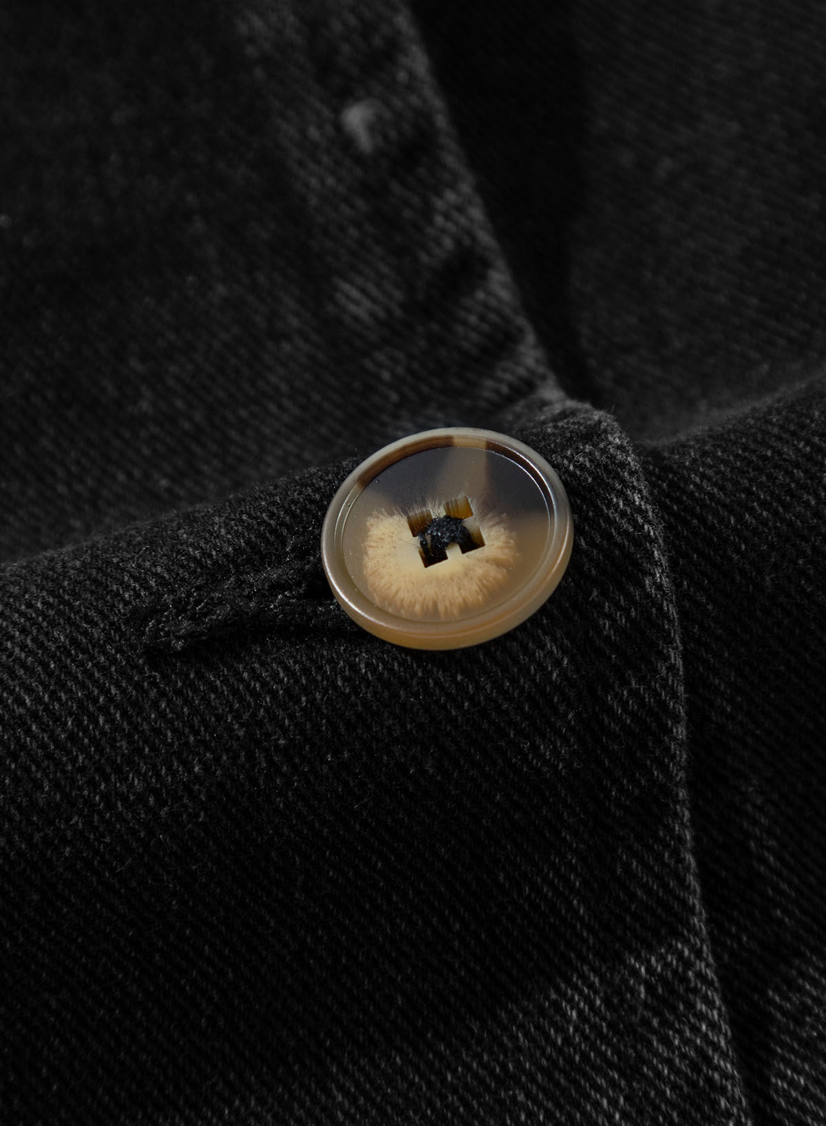 Black Side Pockets Lapel Collar Denim Jacket - loveforevers