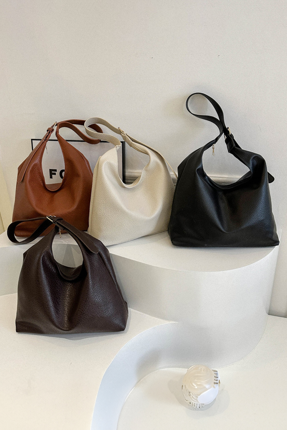 Coffee Adjustable Strap One Shoulder Leather Bag - loveforevers