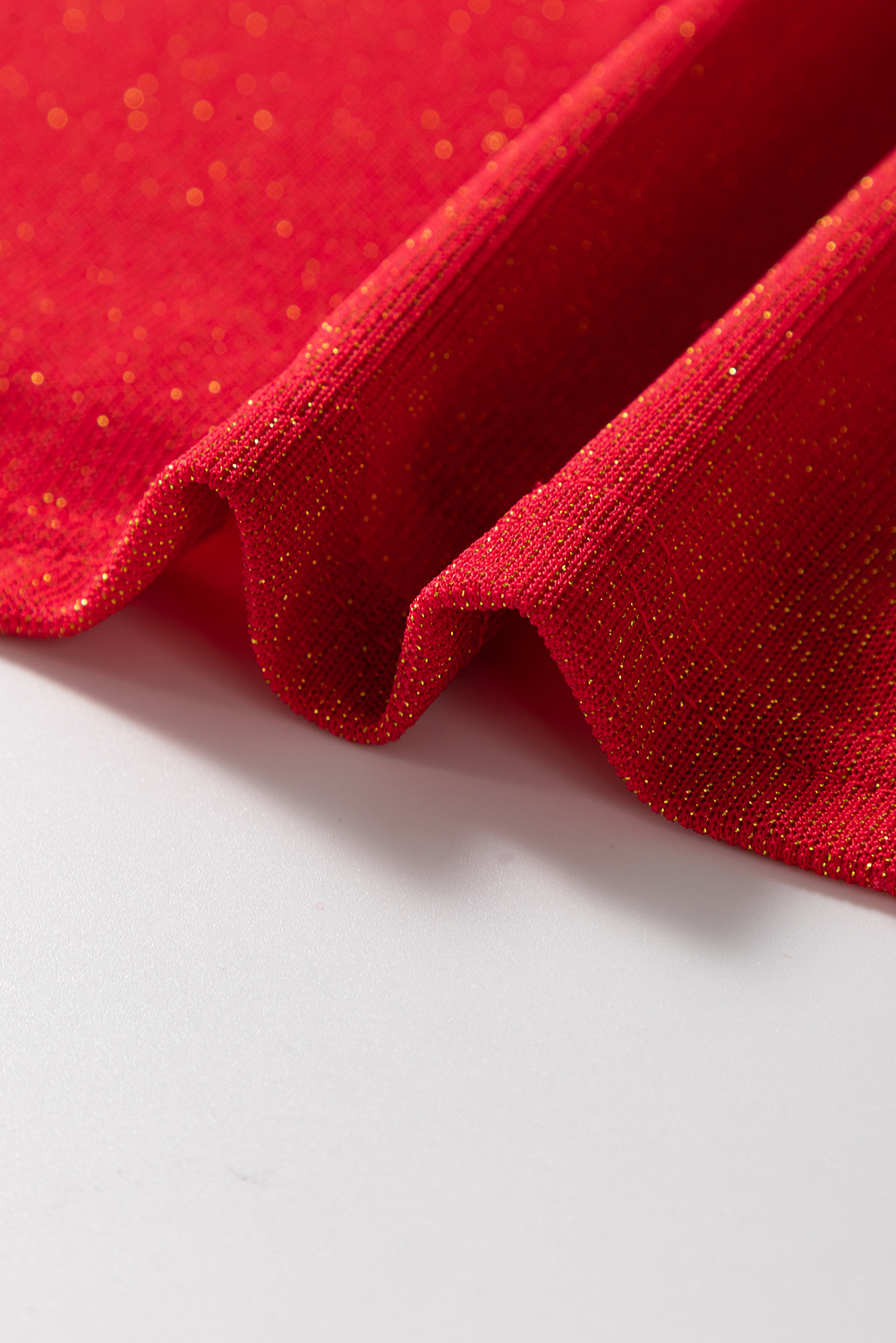 Red Metallic Bowknot Open Back V Neck Top - loveforevers