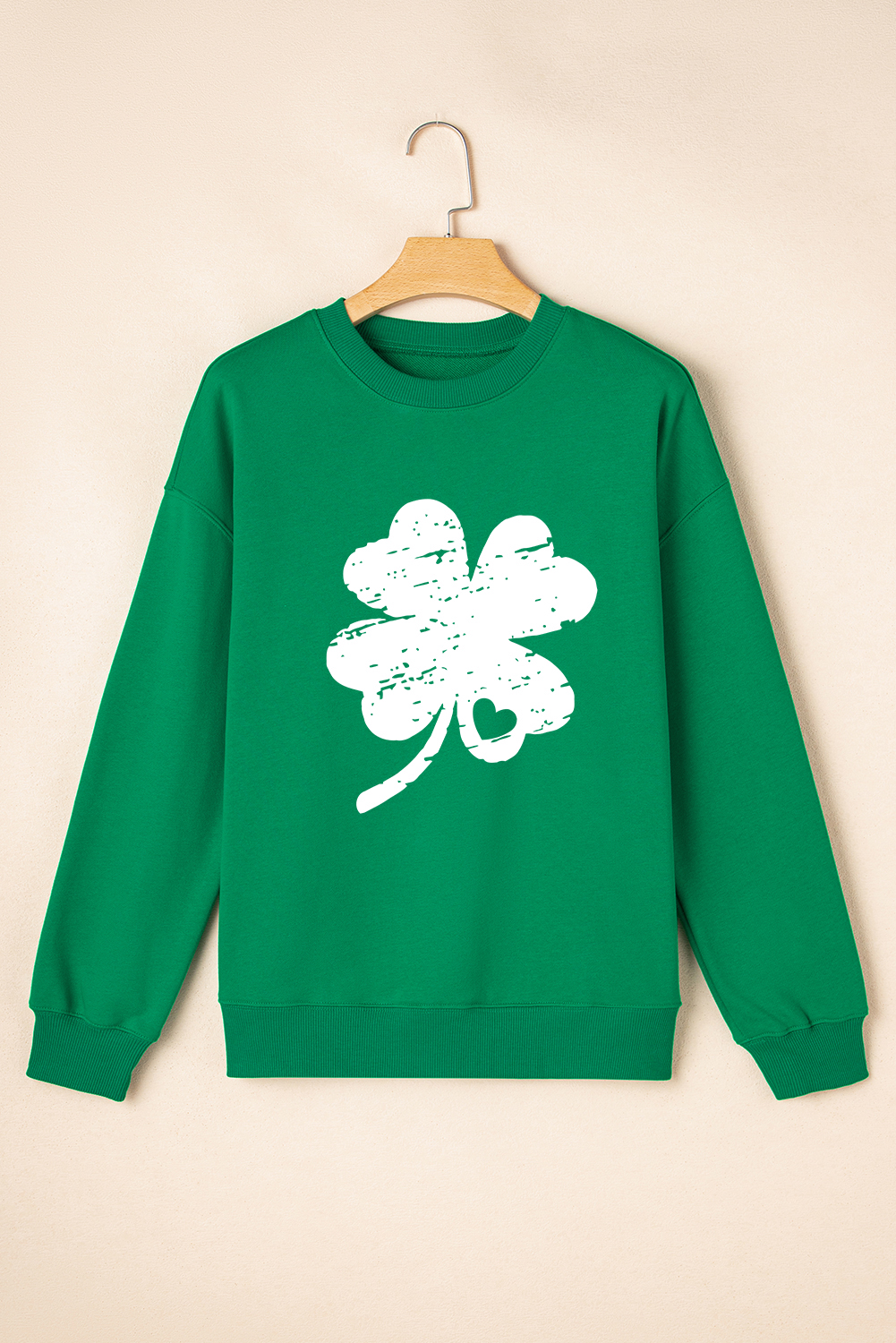 Dark Green St. Patricks Lucky Clover Graphic Sweatshirt - loveforevers