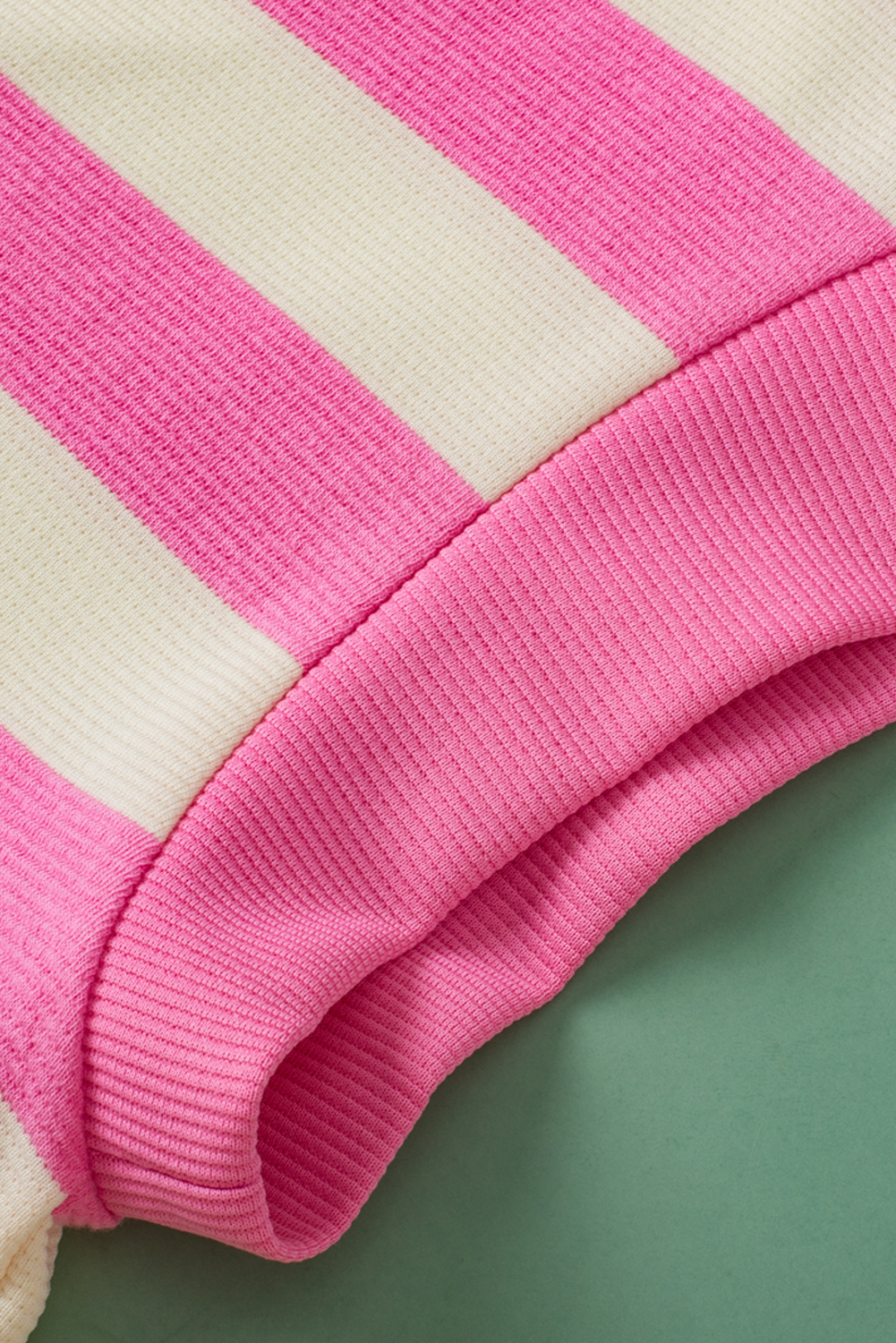 Pink Stripe V Neck Collared Cap Sleeve Top - loveforevers