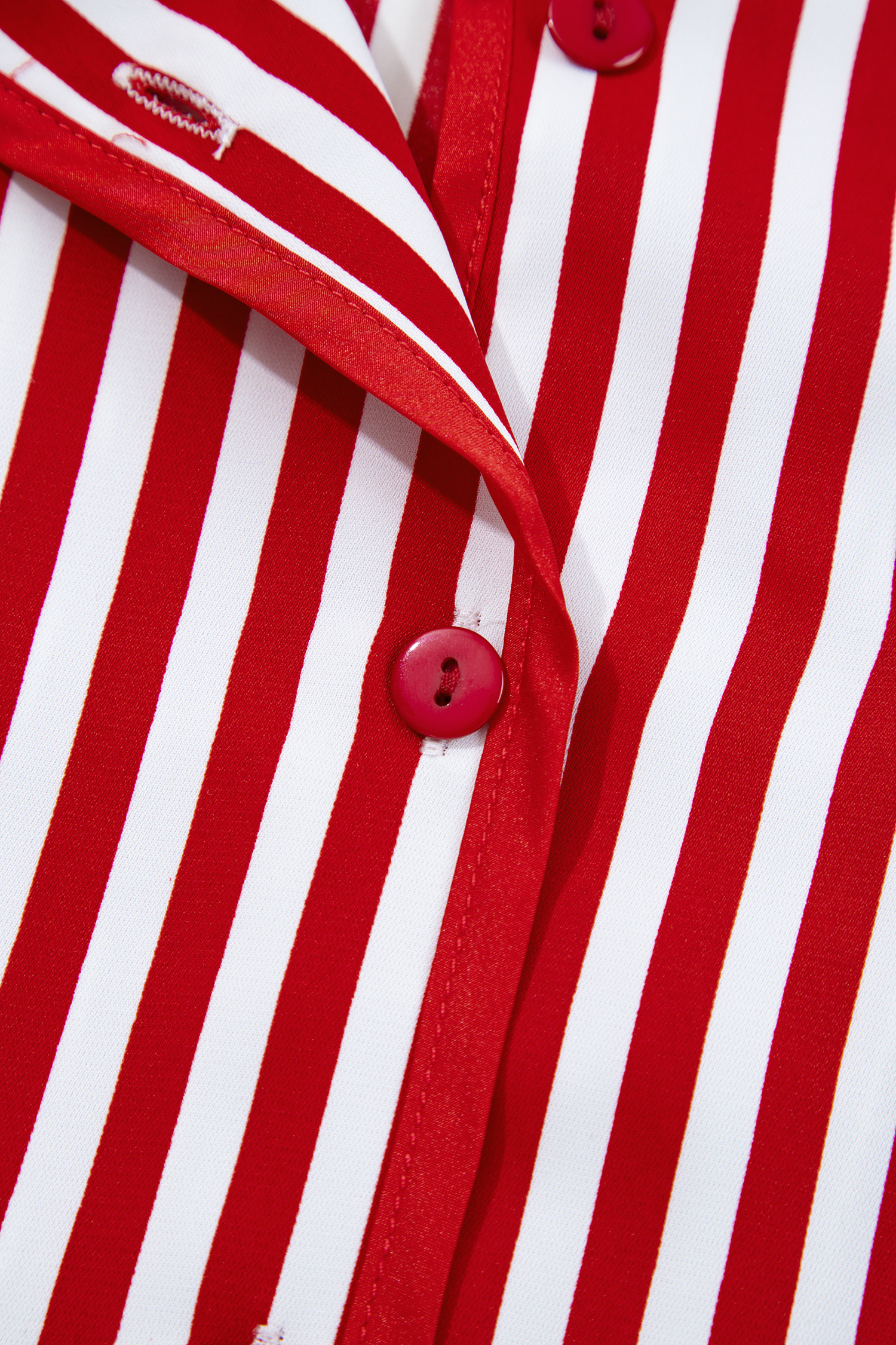 Red Stripe Contrast Velvet Trim Bow Knot Waist 2pcs Pajama Set - loveforevers