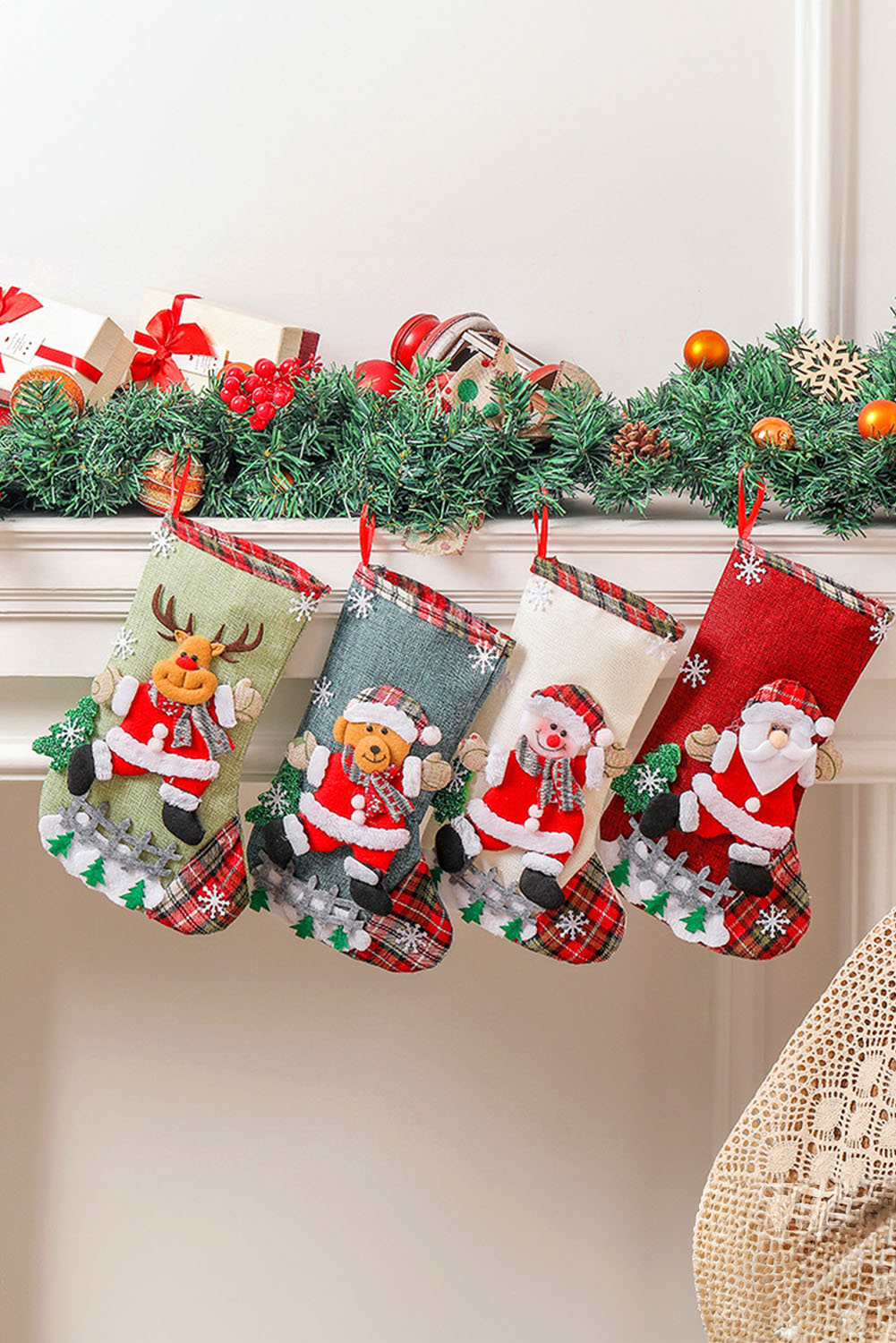 Fiery Red Christmas Holiday Home Hanging Décor Stocking - loveforevers