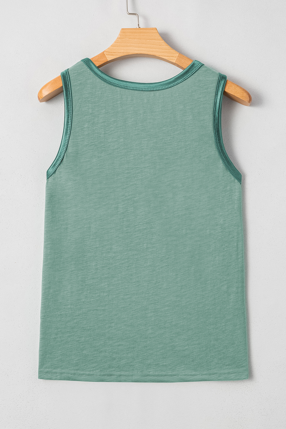 Tan Metallic Sheen Edge Scoop Neck Tank Top - loveforevers