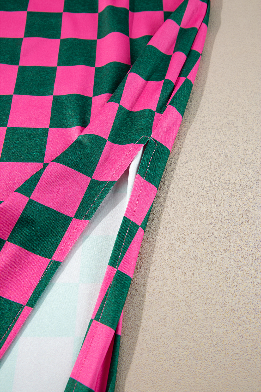 Black 2-Tone Checked Print High Waist Wide Leg Pants - loveforevers