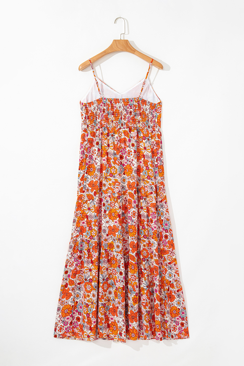 Red Boho Fashion Print Spaghetti Straps Drawstring Maxi Dress - loveforevers