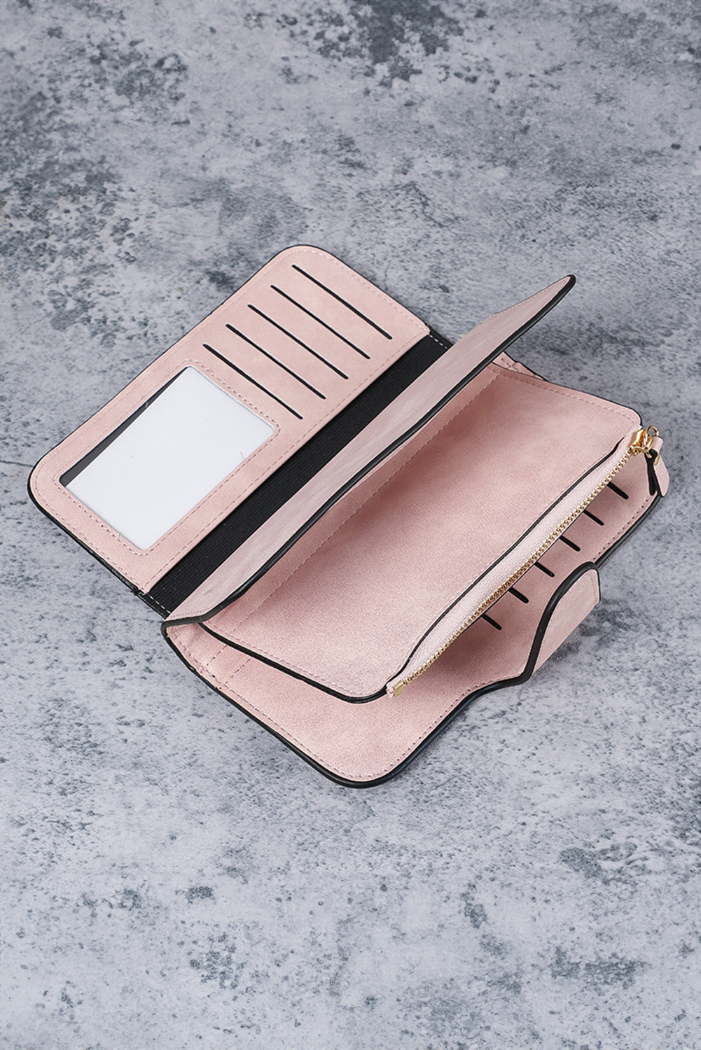 Pink PU Leather Multi-function Long Wallet - loveforevers