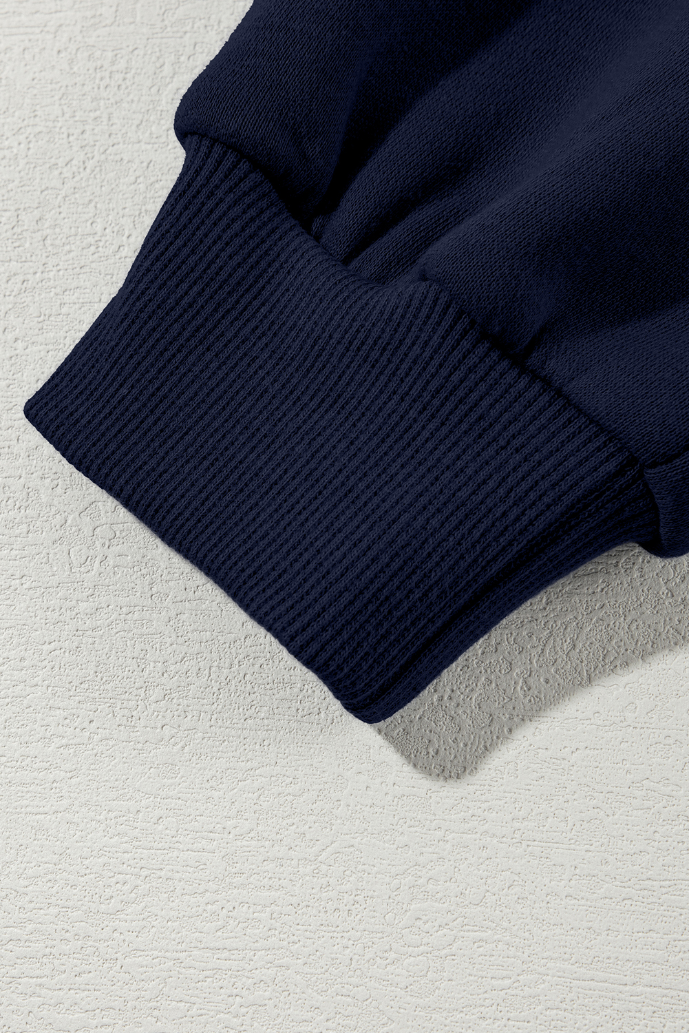 Navy Blue Drop Shoulder Zip Up Jacket Drawstring Pants Active 2pcs Set - loveforevers