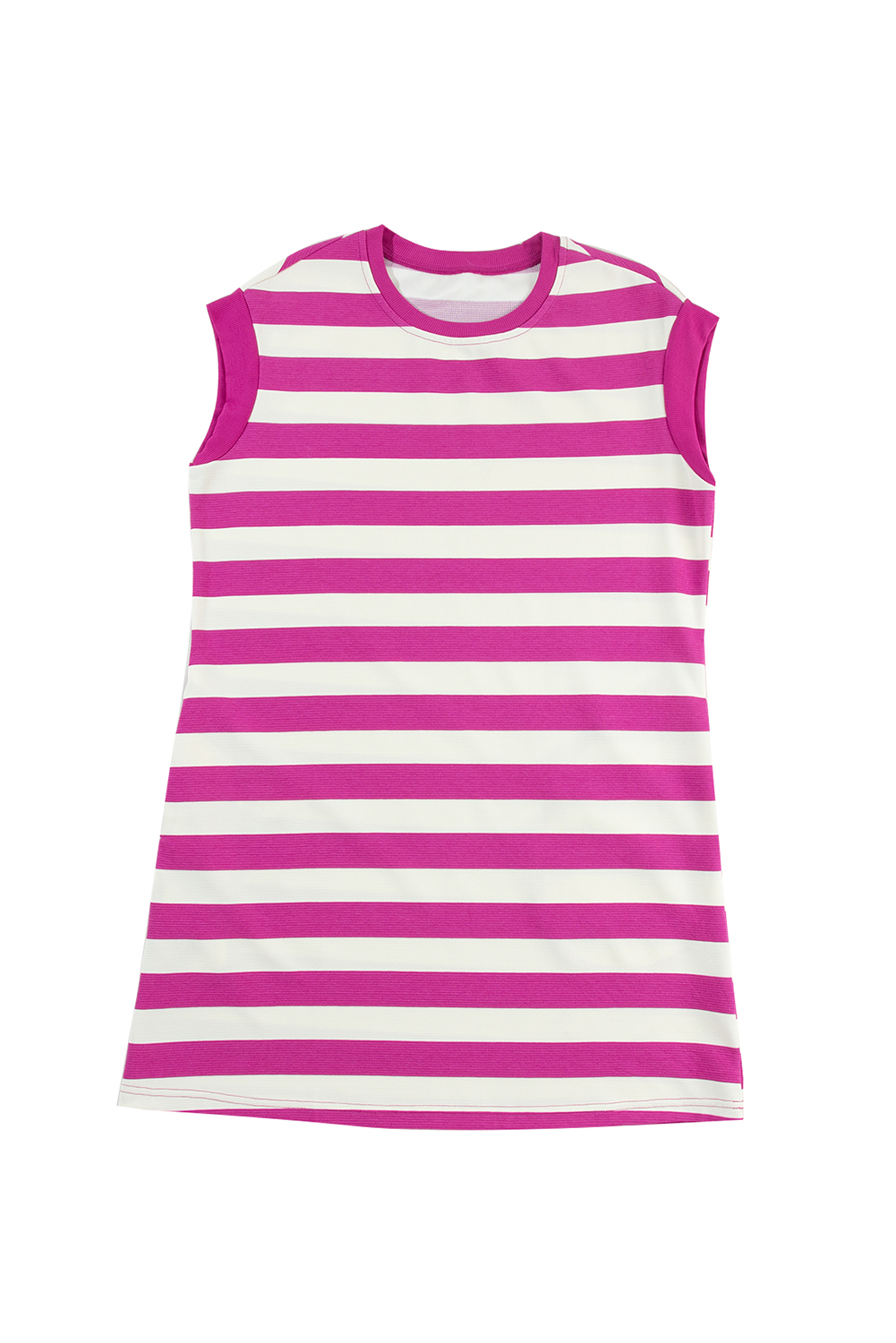 Rose Stripe Cap Sleeve Pocketed Shift T-shirt Dress - loveforevers