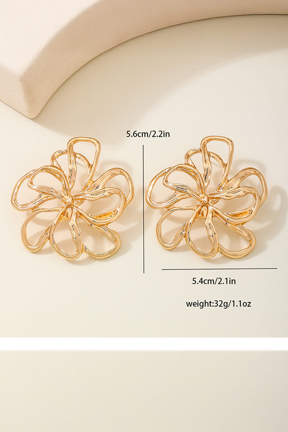 Gold Flower Shape Plated Alloy Fashion Earrings - loveforevers