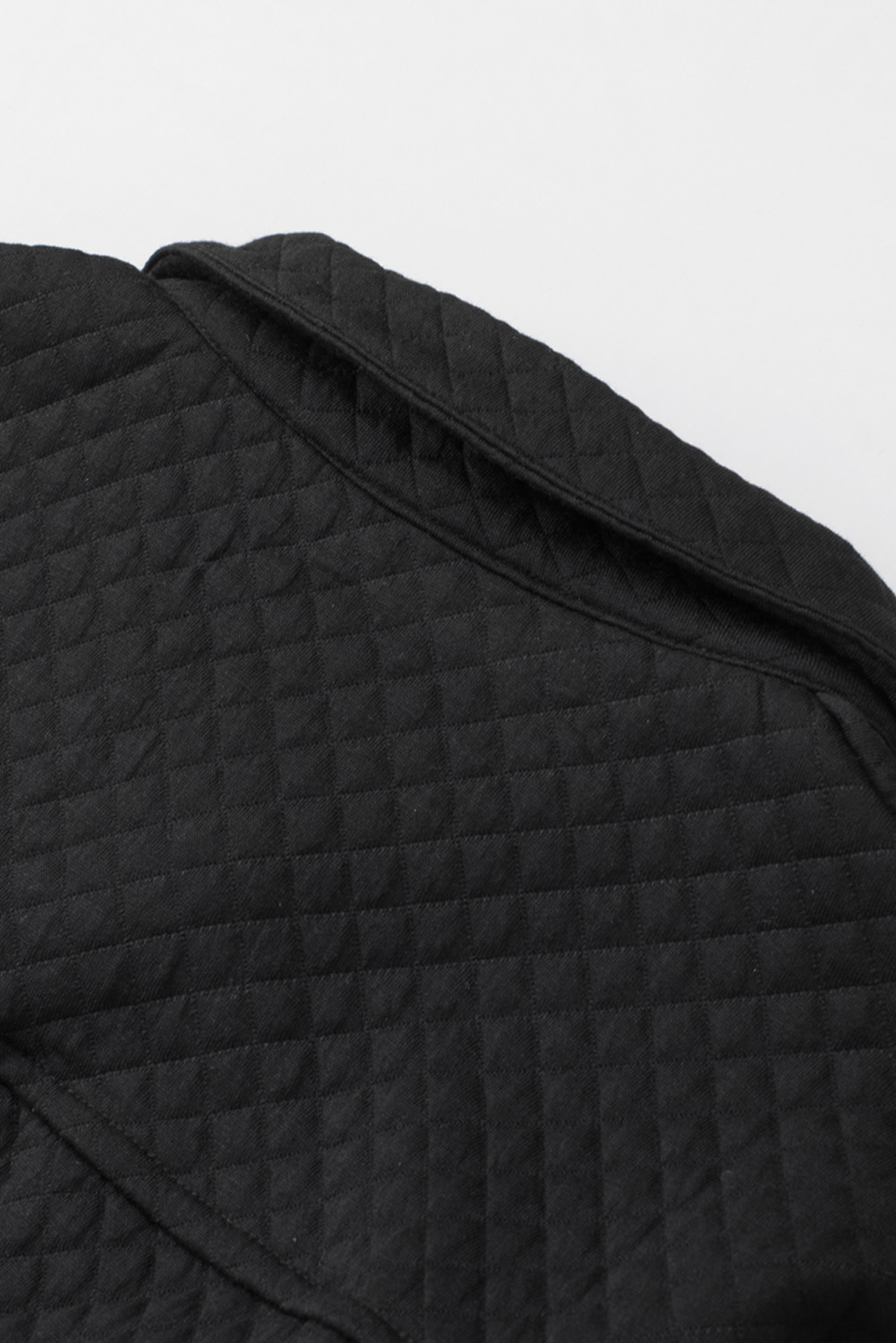Gray Retro Quilted Flap Pocket Button Shacket - loveforevers