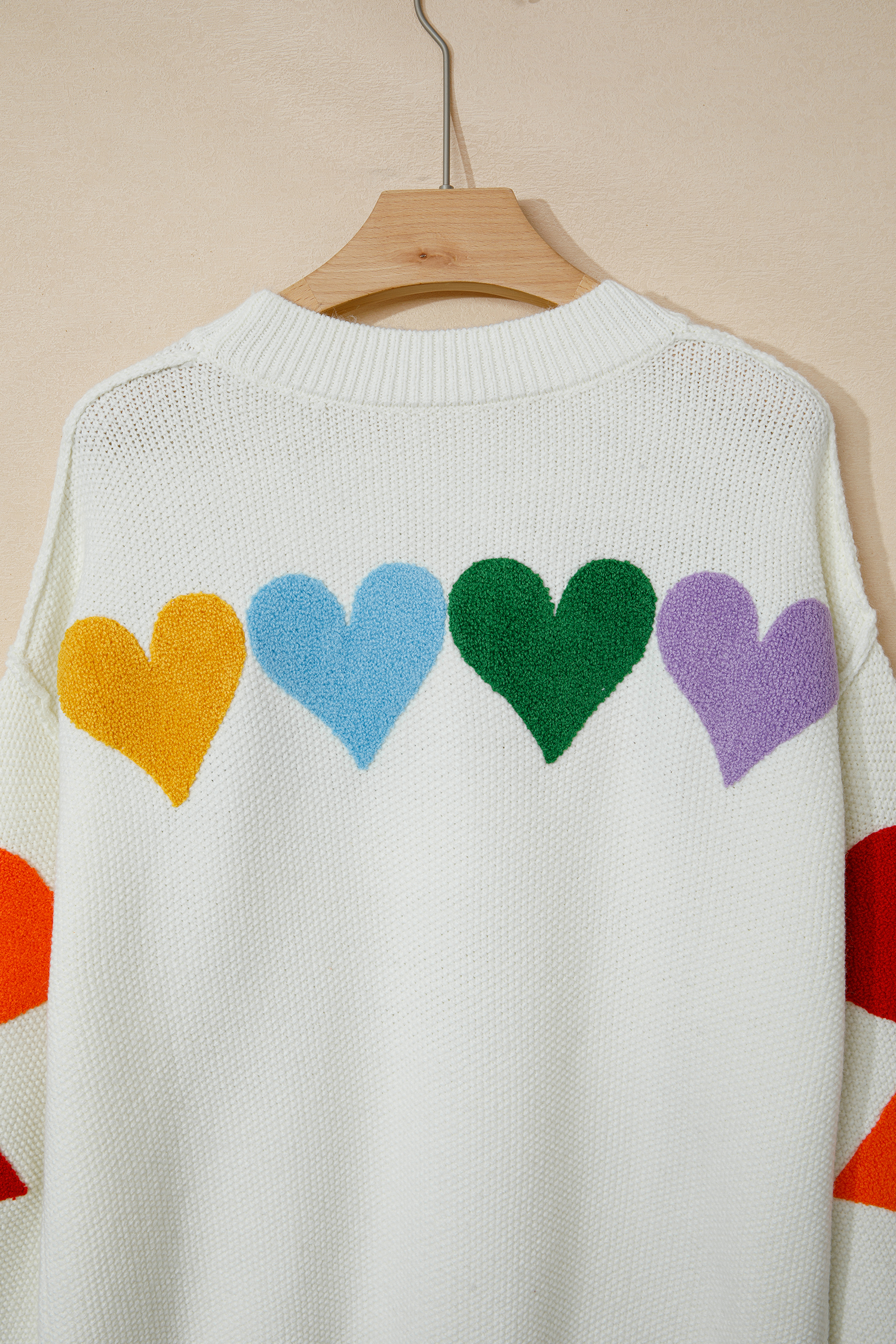 White Chenille Graphic Drop Shoulder Holiday Sweater - loveforevers