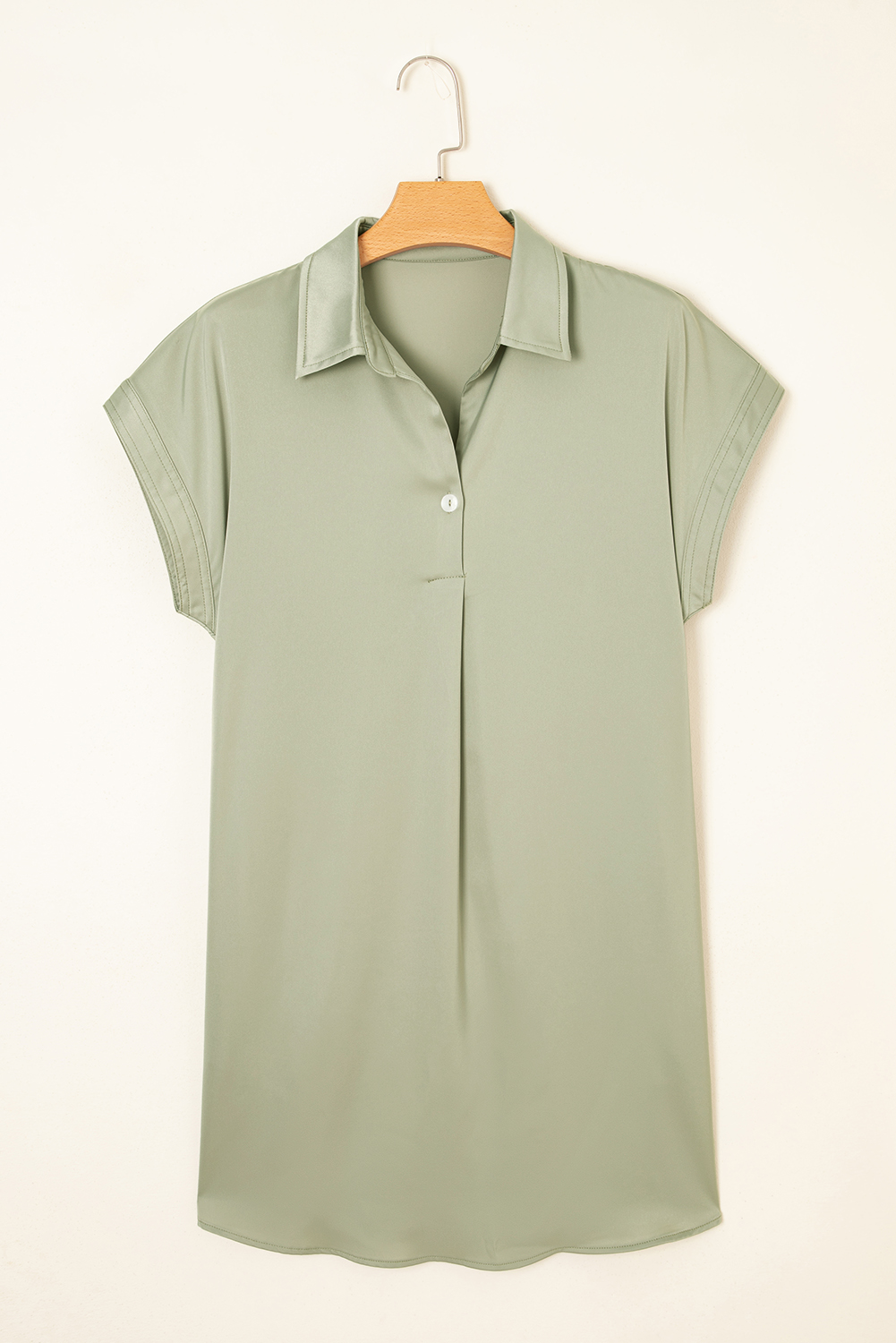 Laurel Green Buttoned Collar Shift T-shirt Mini Dress - loveforevers