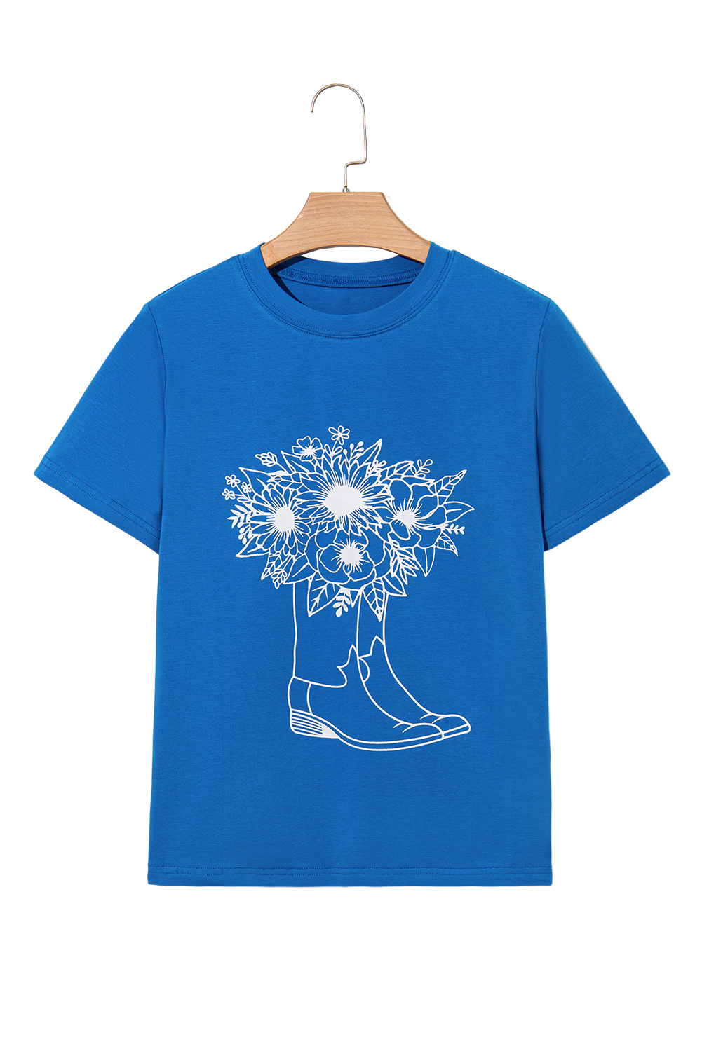 Blue Sunflower Boots Graphic Western Fashion T Shirt - loveforevers