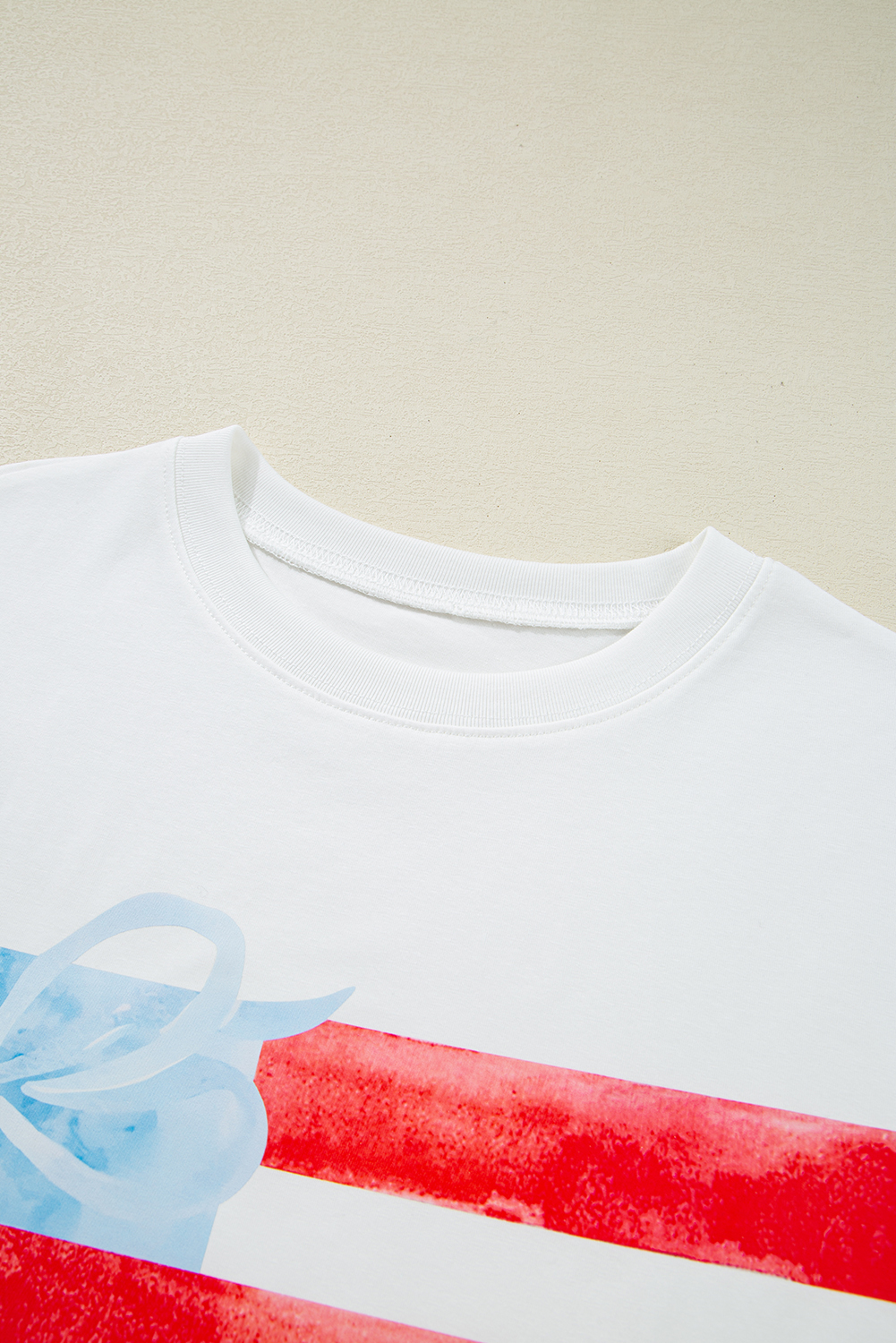 Myosotis Flag Bow Graphic Crewneck Tee - loveforevers