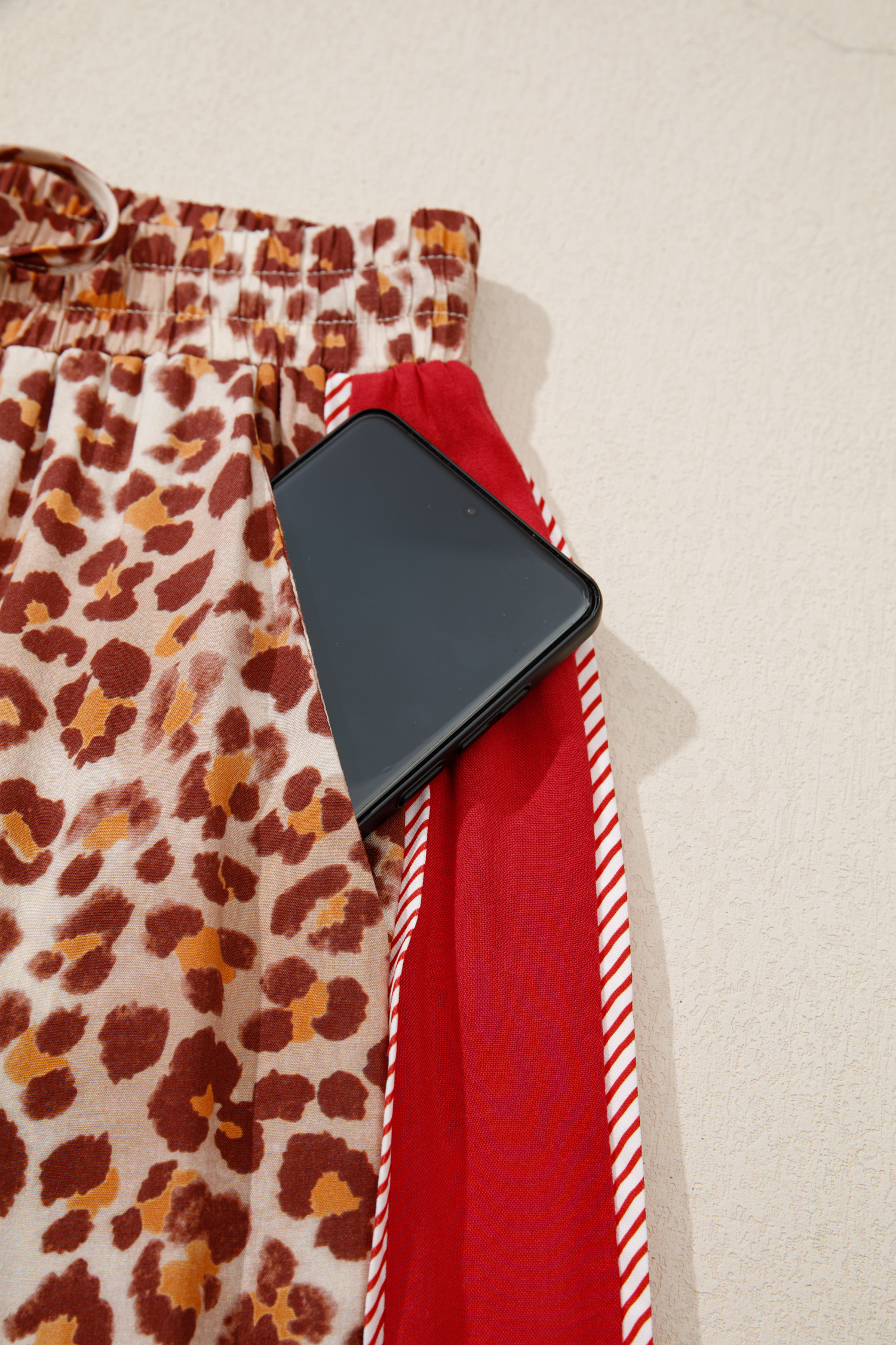 Brown Contrast Trim Leopard Top and Pant Set - loveforevers