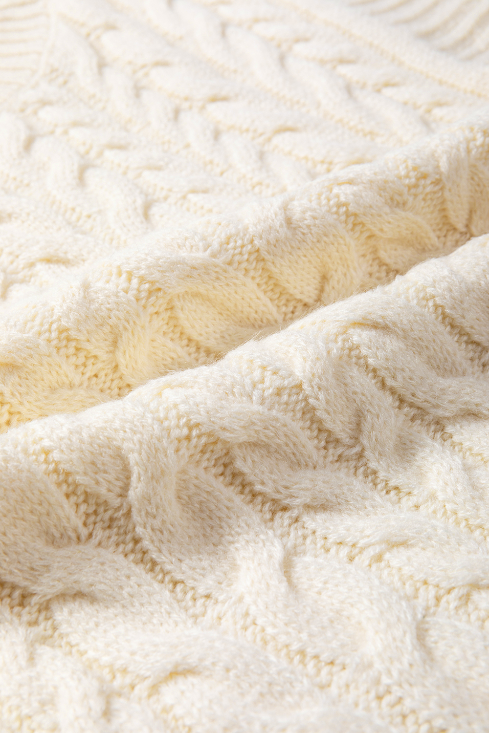 Oatmeal Cable Knit High Neck Sweater Vest - loveforevers