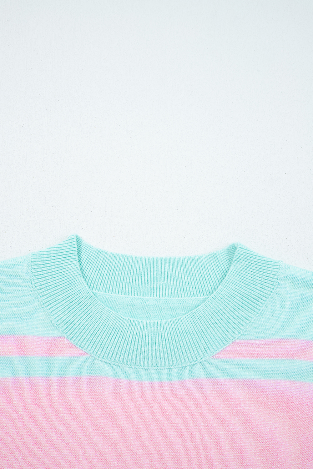Multicolour Striped Knit Ribbed Trim Boxy Fit Cropped Sweater - loveforevers