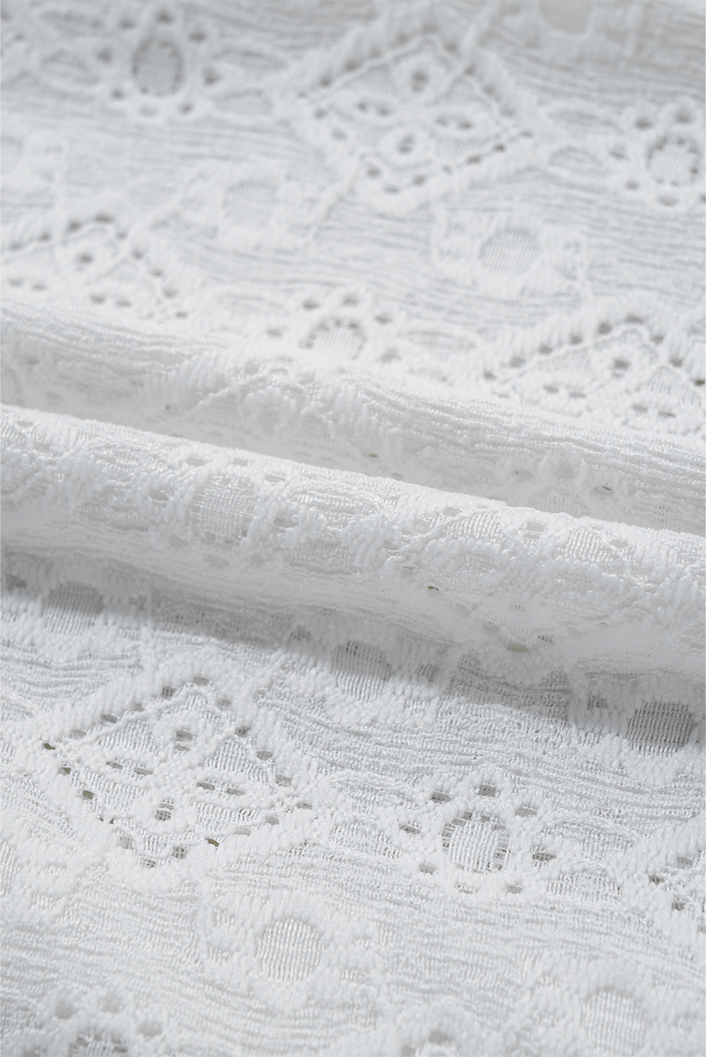 White Lace Puff Sleeve V Neck Button Up Shirt - loveforevers