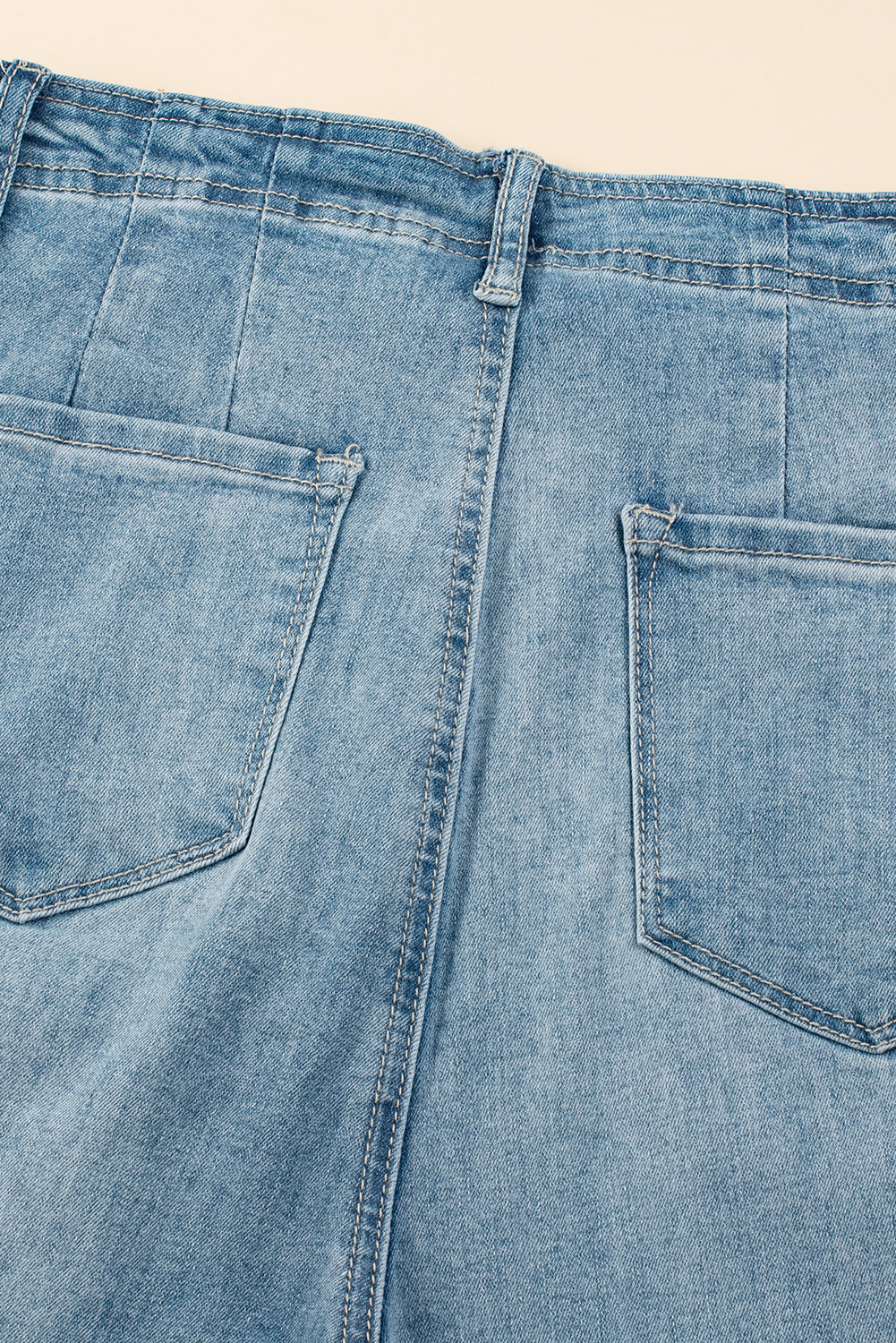 Dusk Blue Multi Buttons Medium Wash Straight Loose Leg Jeans - loveforevers