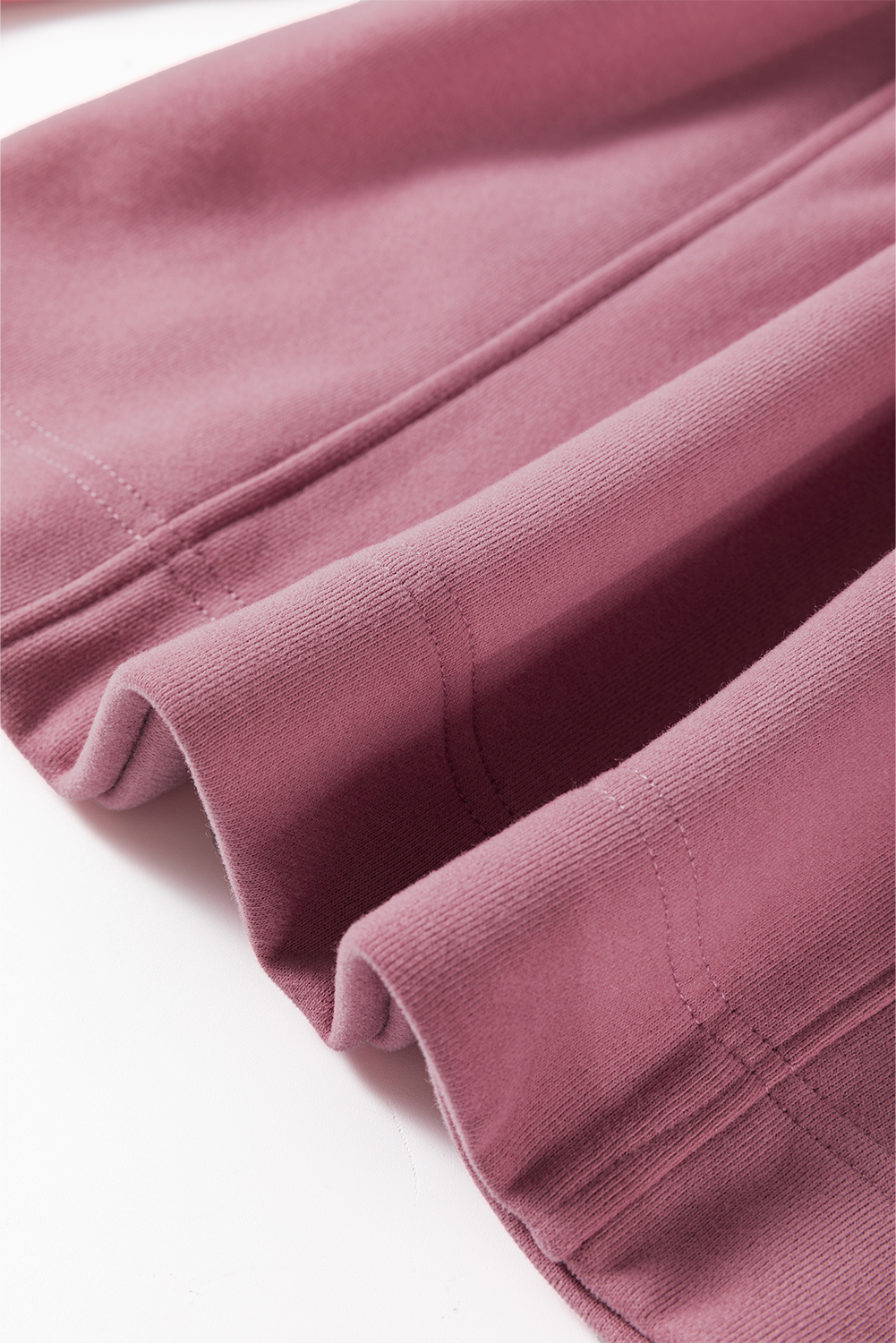 Fushia Zipped Neck Pullover Drop Shoulder Sweatshirt - loveforevers