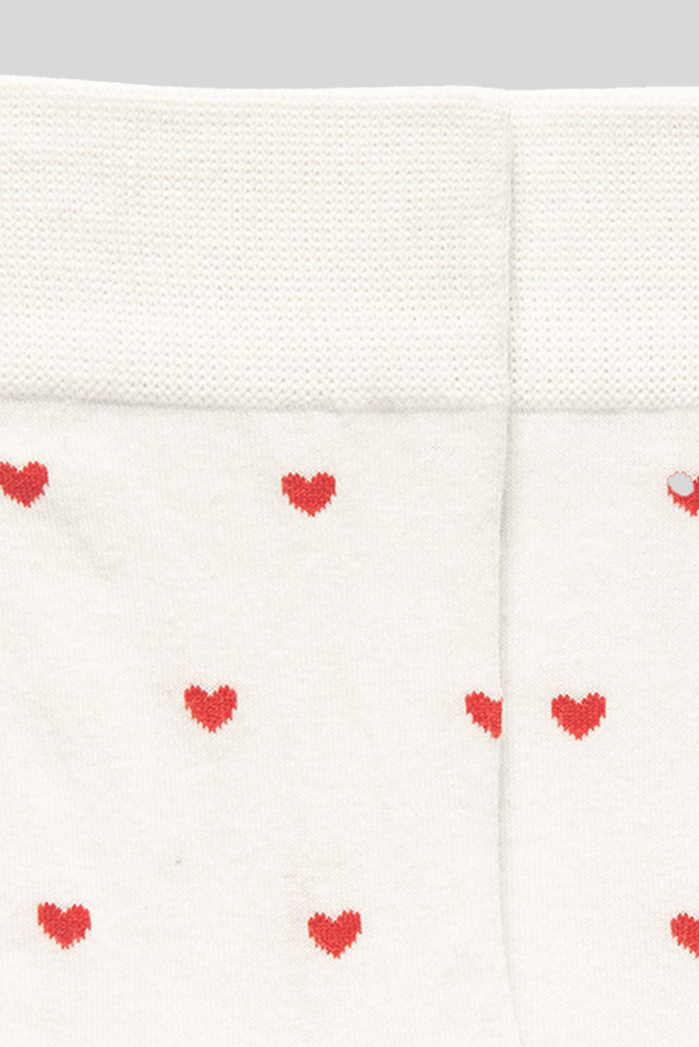 White Valentines Heart Pattern Crew Socks - loveforevers