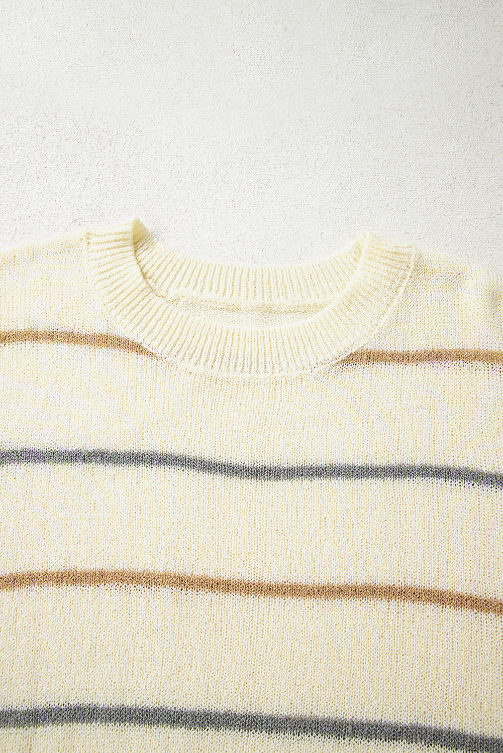 Multicolour Striped Buttoned Front V Neck Drop Shoulder Cardigan Sweater - loveforevers