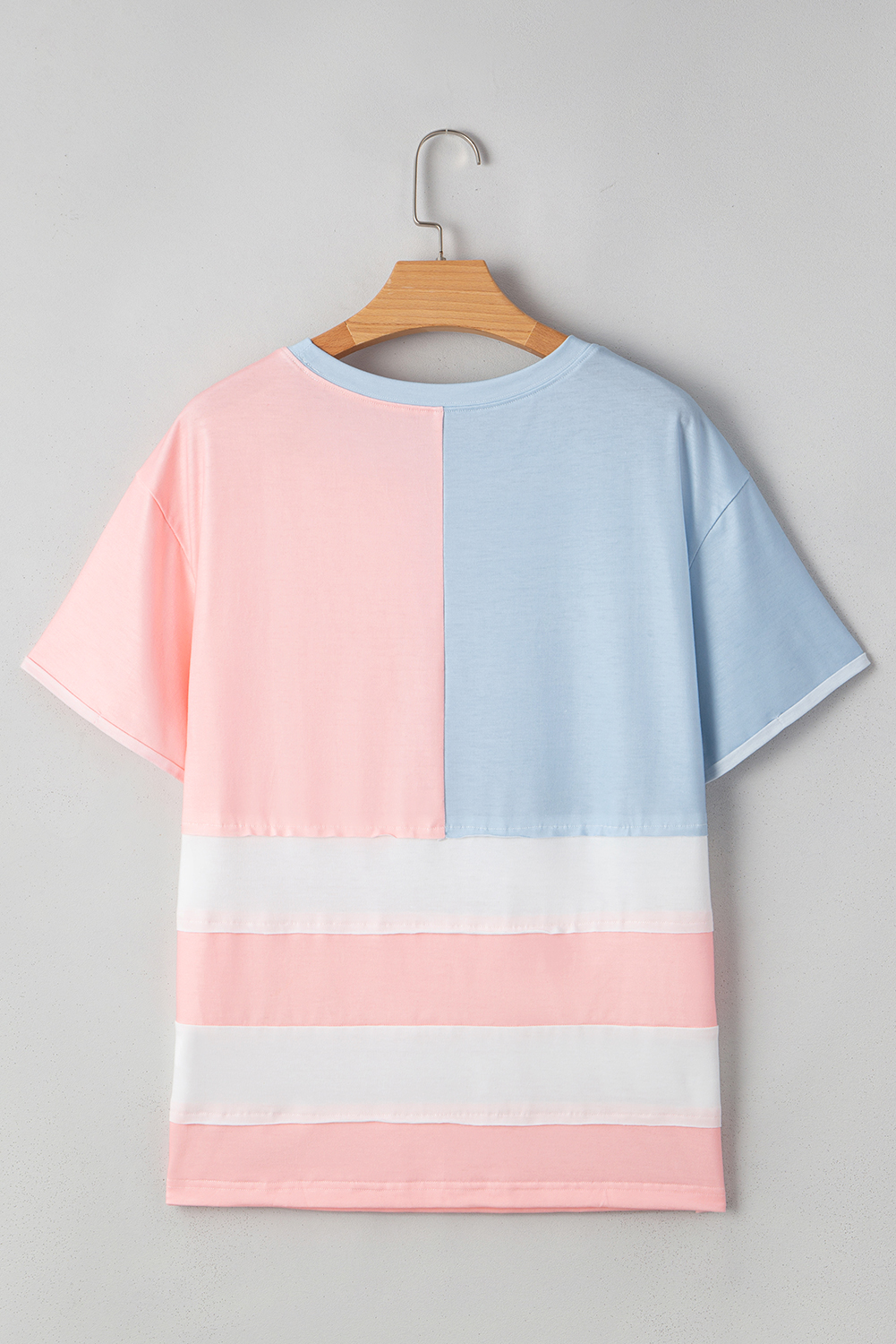 Pink Stars and Stripes Printed Crewneck Independence Day T Shirt - loveforevers