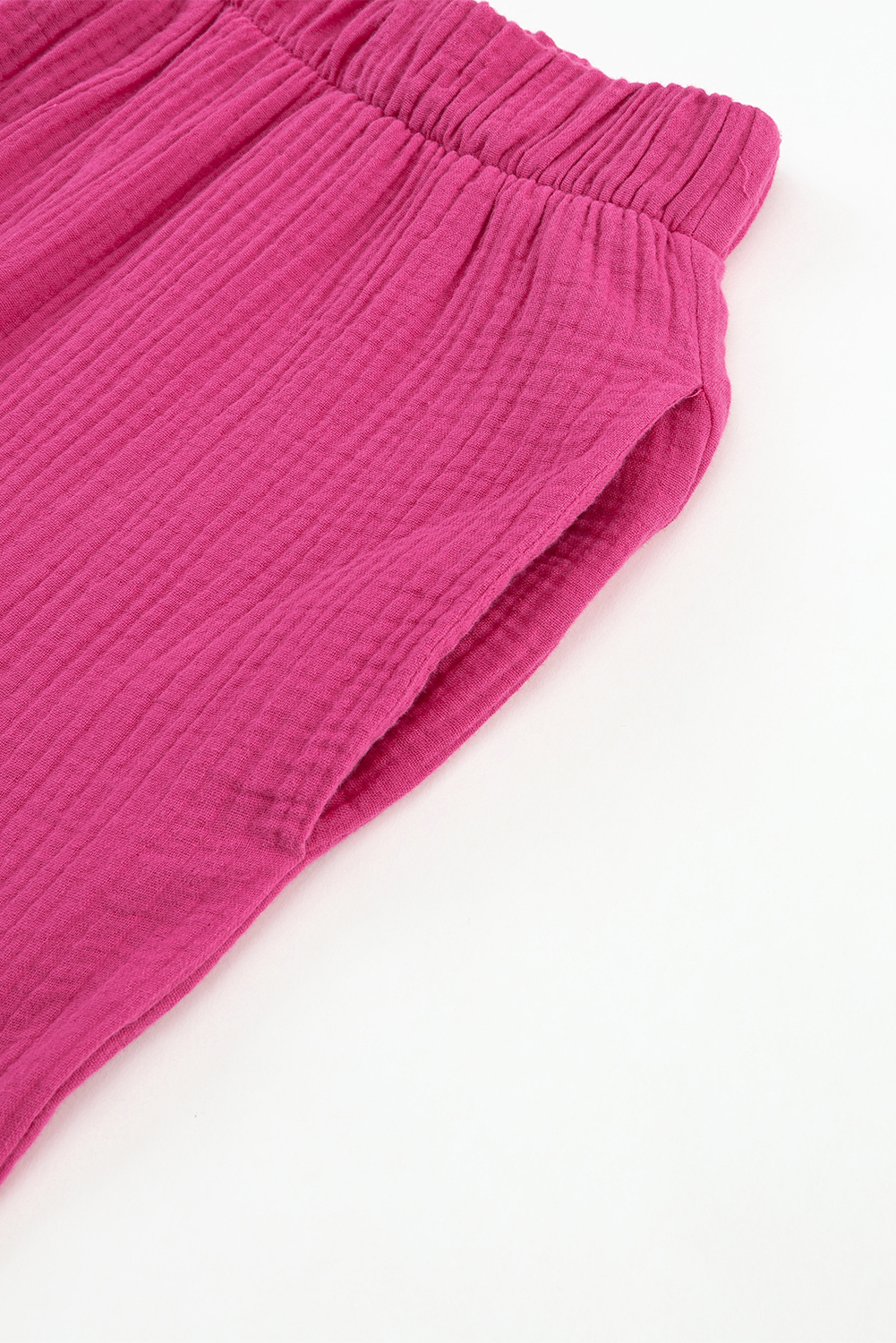 Rose Textured High Waist Ruffled Bell Bottom Pants - loveforevers