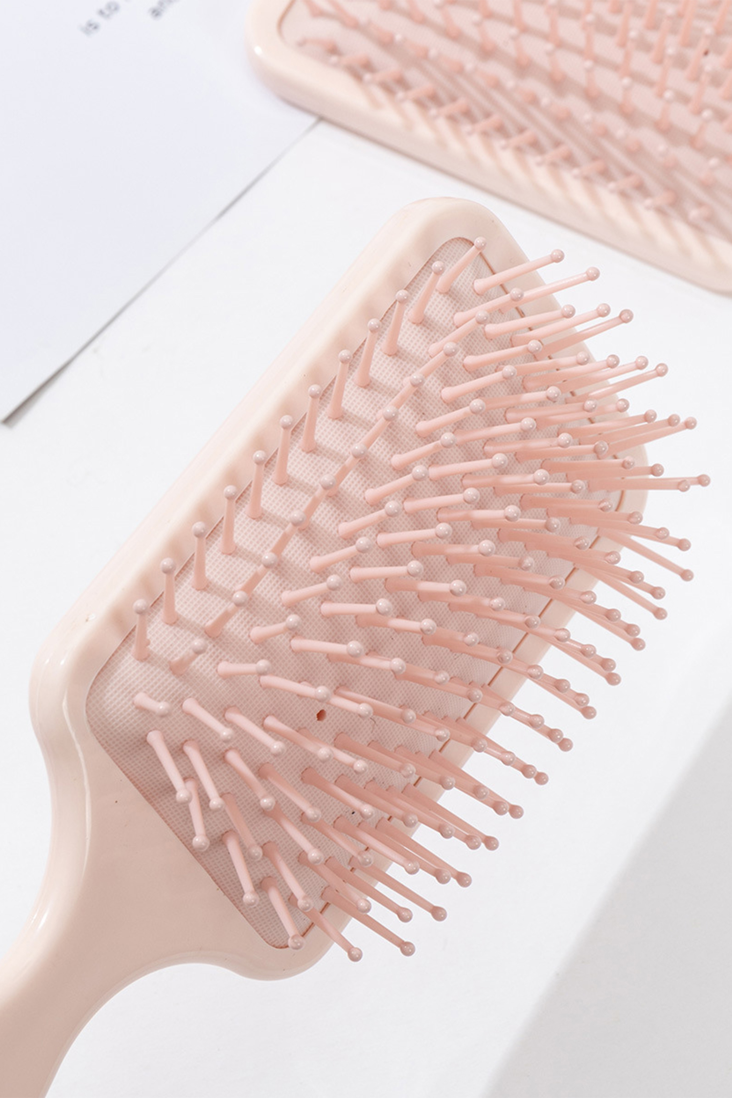 Peach Blossom 3D Flower Butterfly Printed Large Detangle Paddle Hair Brush Comb - loveforevers