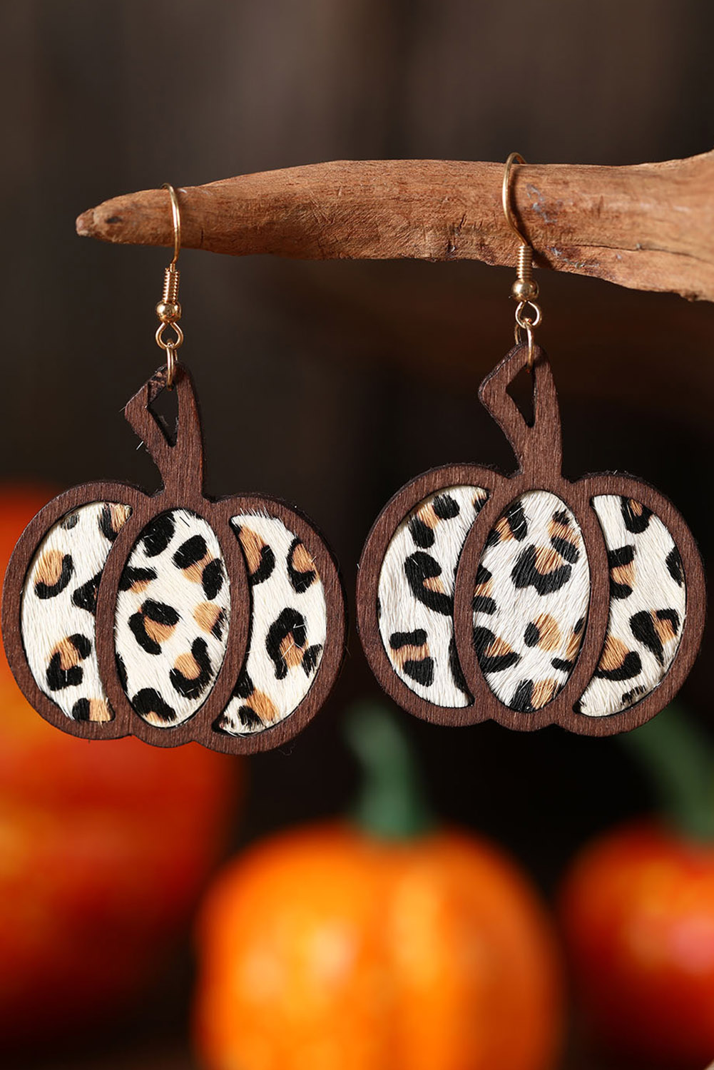 Multicolour Animal Print Pumpkin Shape Drop Earrings - loveforevers