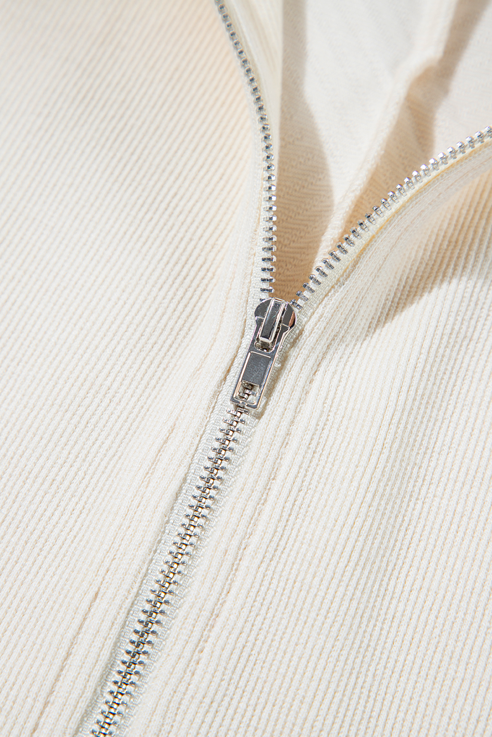 Jet Stream Textured Zipped Front V Neck Collared Casual Romper - loveforevers