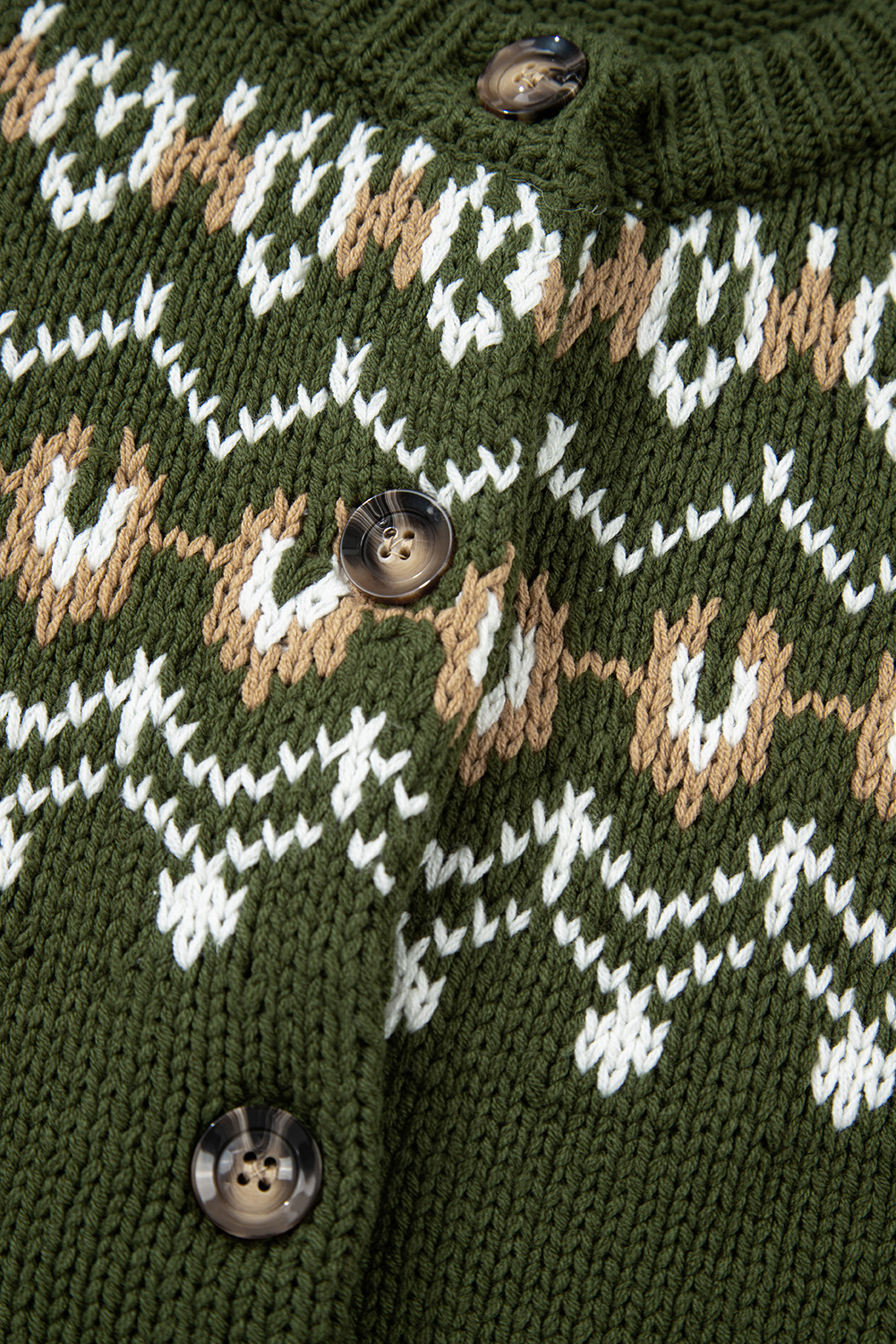 Moss Green Western Fashion Abstract Printed Cardigan Sweater - loveforevers