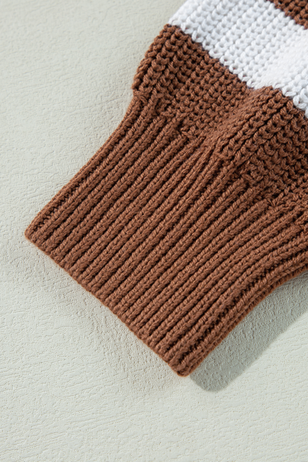 Gray Stripe Geometric Textured Drop Shoulder Sweater - loveforevers