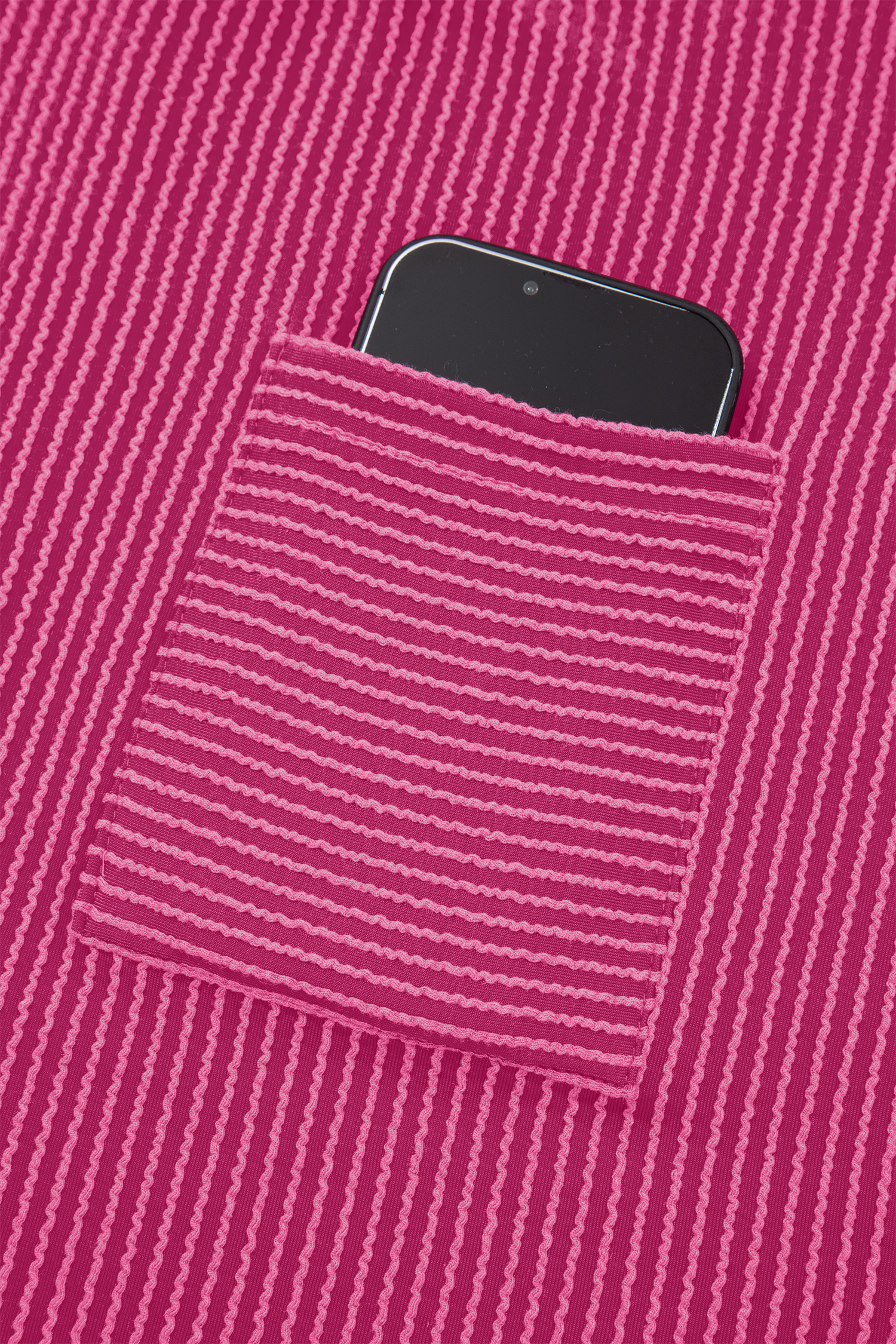 Bright Pink Striped Ribbed Knit T-shirt Shift Dress - loveforevers