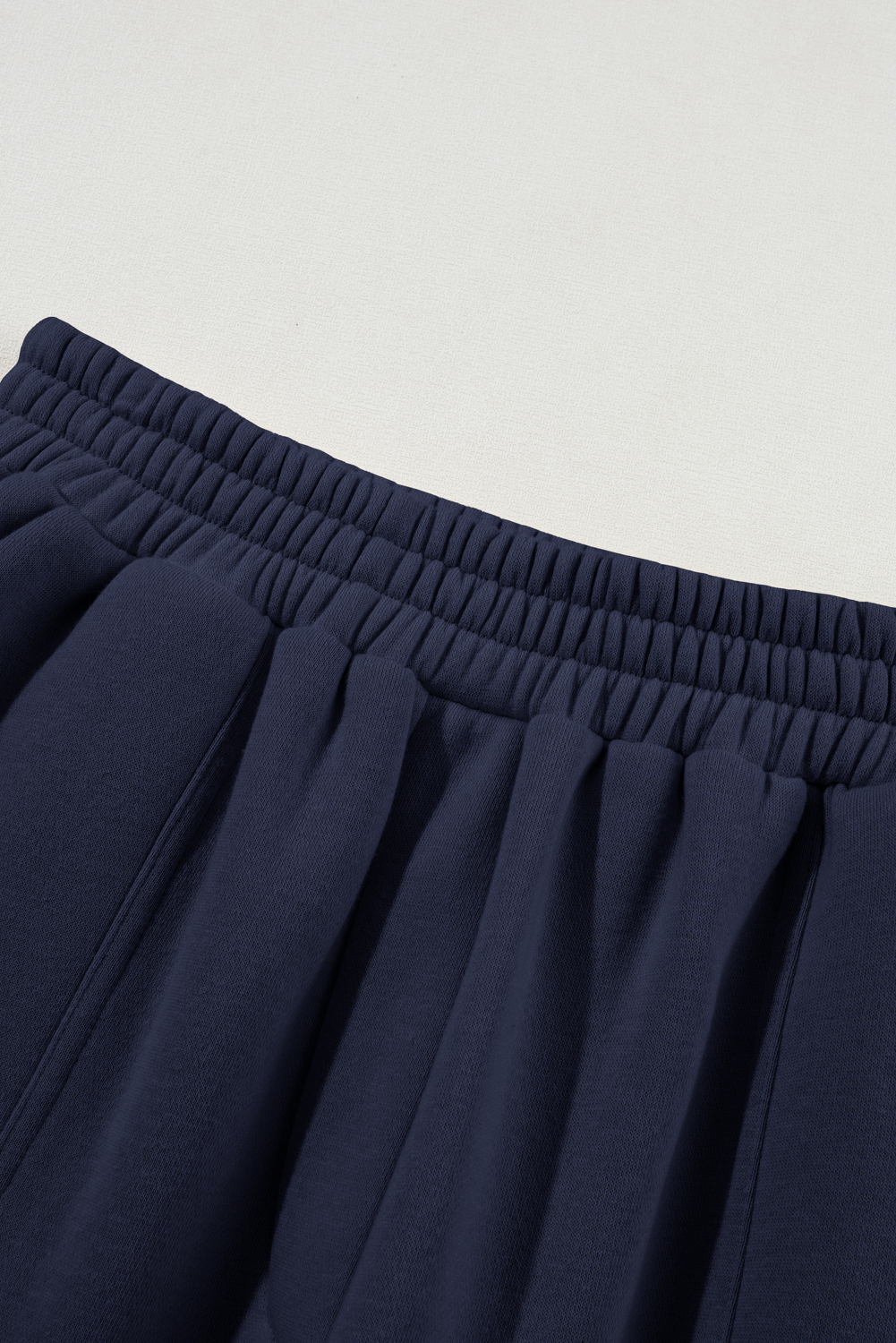 Navy Blue Solid Exposed Seams Hoodie and Joggers Activewear Set - loveforevers