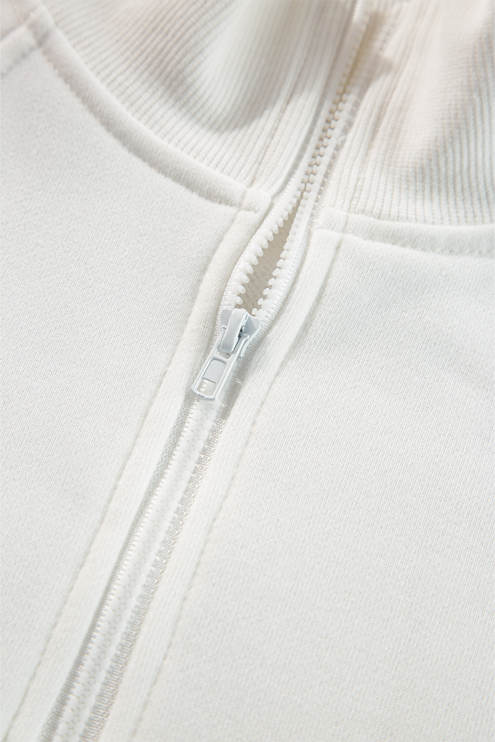 Fushia Zipped Neck Pullover Drop Shoulder Sweatshirt - loveforevers