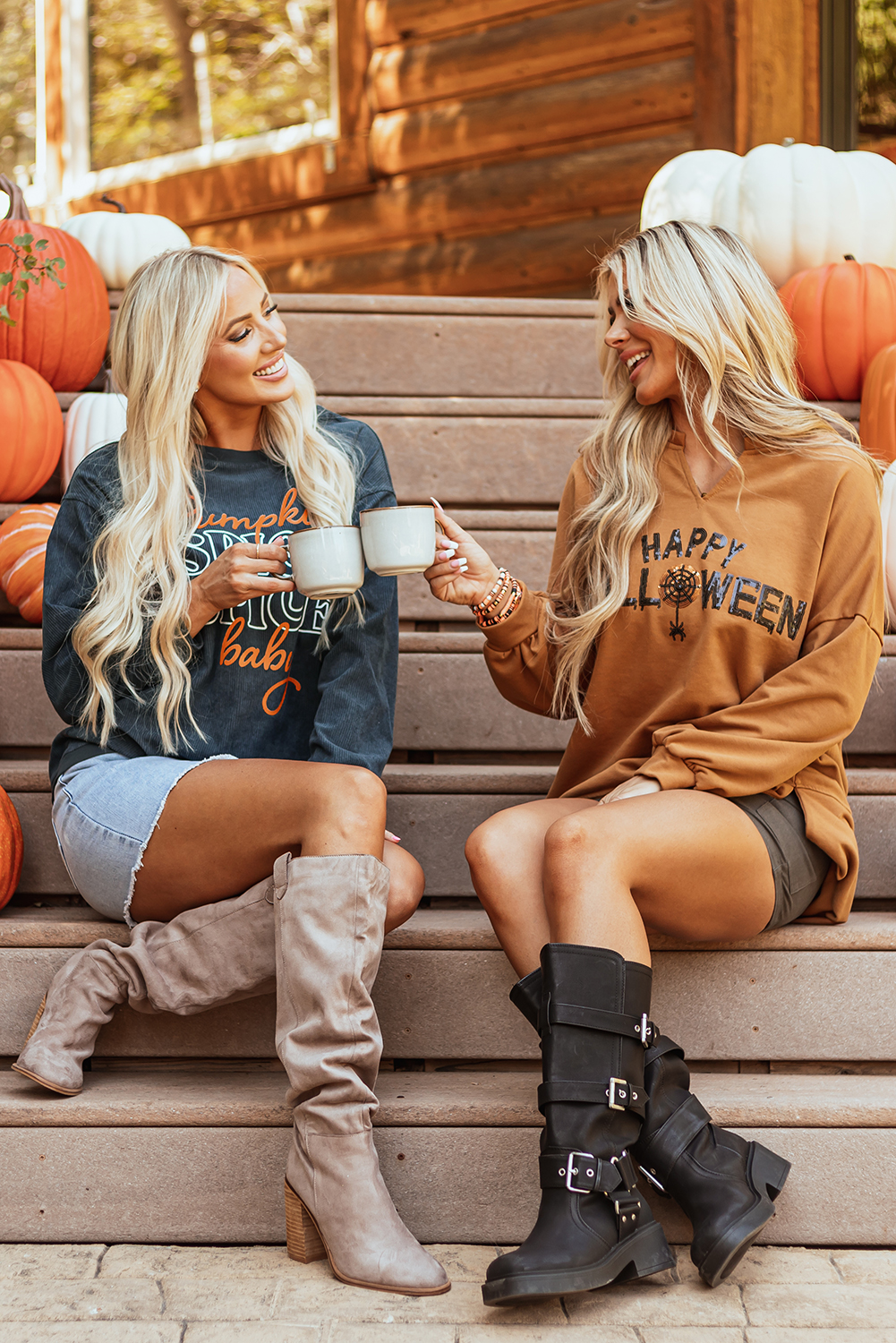 Dark Grey Pumpkin Spice Baby Graphic Textured Sweatshirt - loveforevers