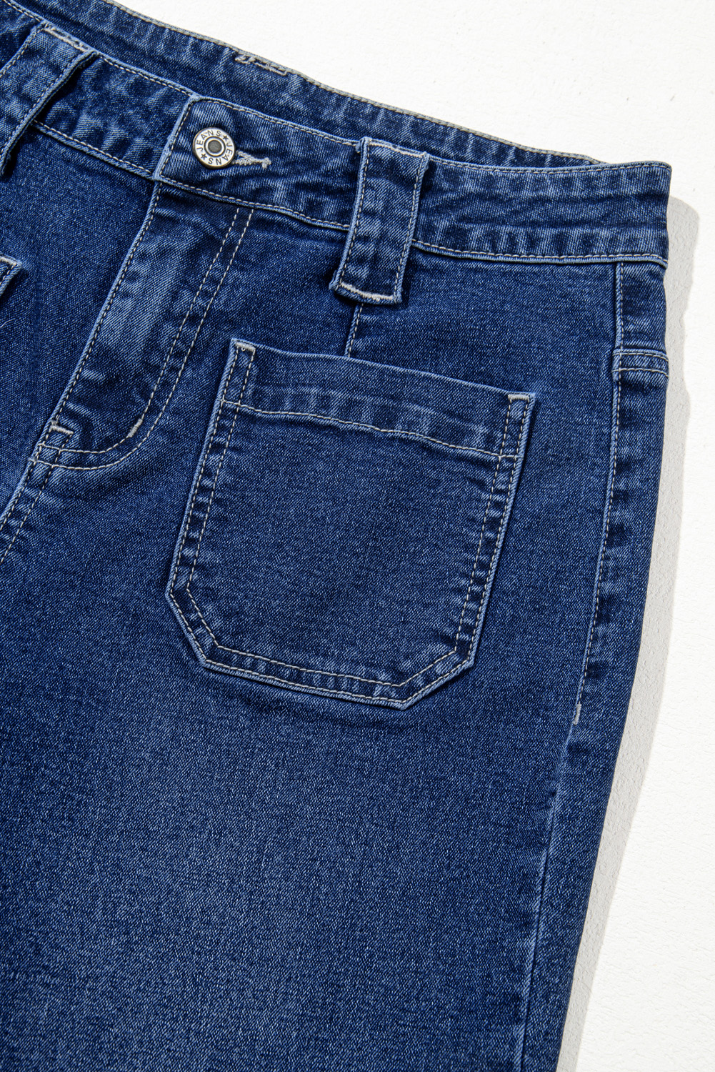 Sail Blue Wide Leg Pocketed High Waist Jeans - loveforevers