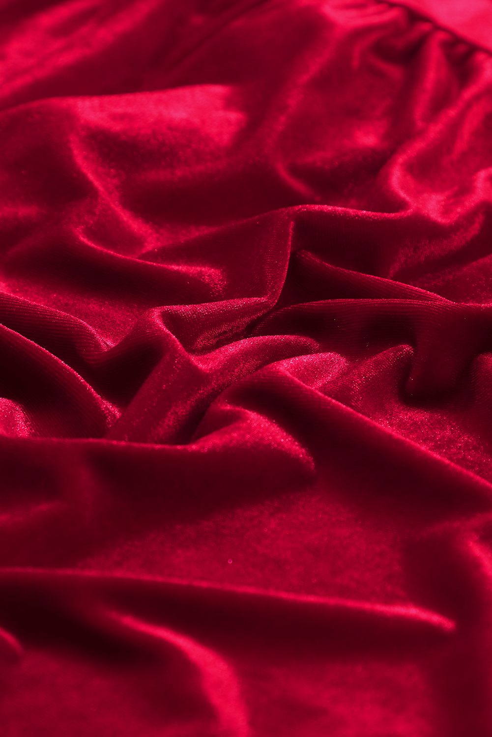 Fiery Red Long Sleeve Ruffle Velvet Button Up Dress - loveforevers