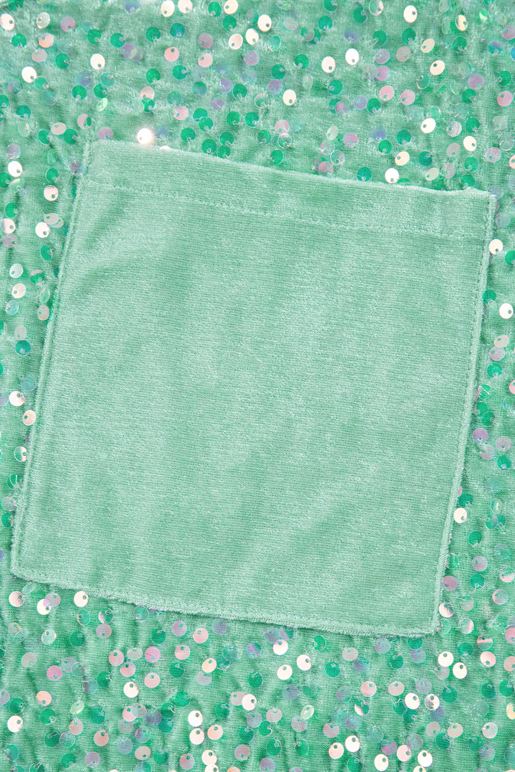 Moonlight Jade Sequin Batwing Sleeve V Neck Velvet Blouse - loveforevers