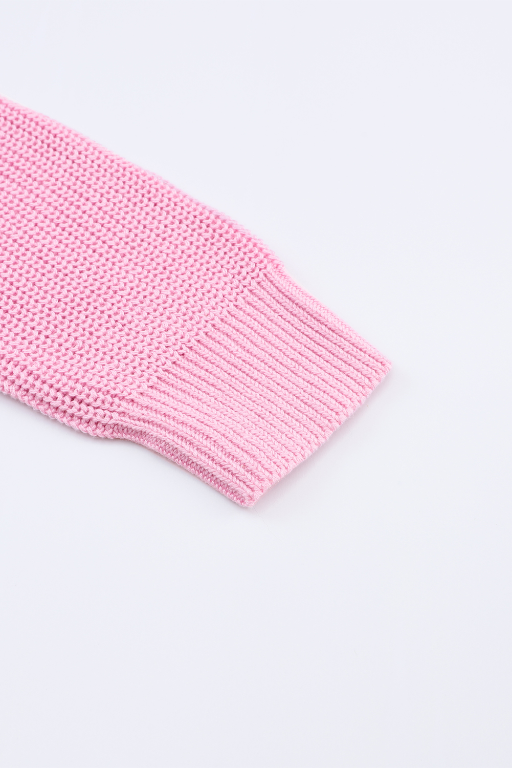 Pink Ribbed Knit V Neck Sweater - loveforevers