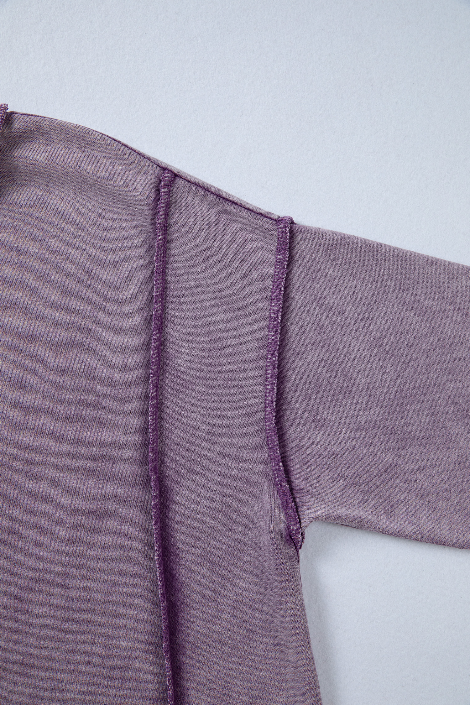 Valerian Mineral Wash Exposed Seam Side Slit Sweatshirt - loveforevers