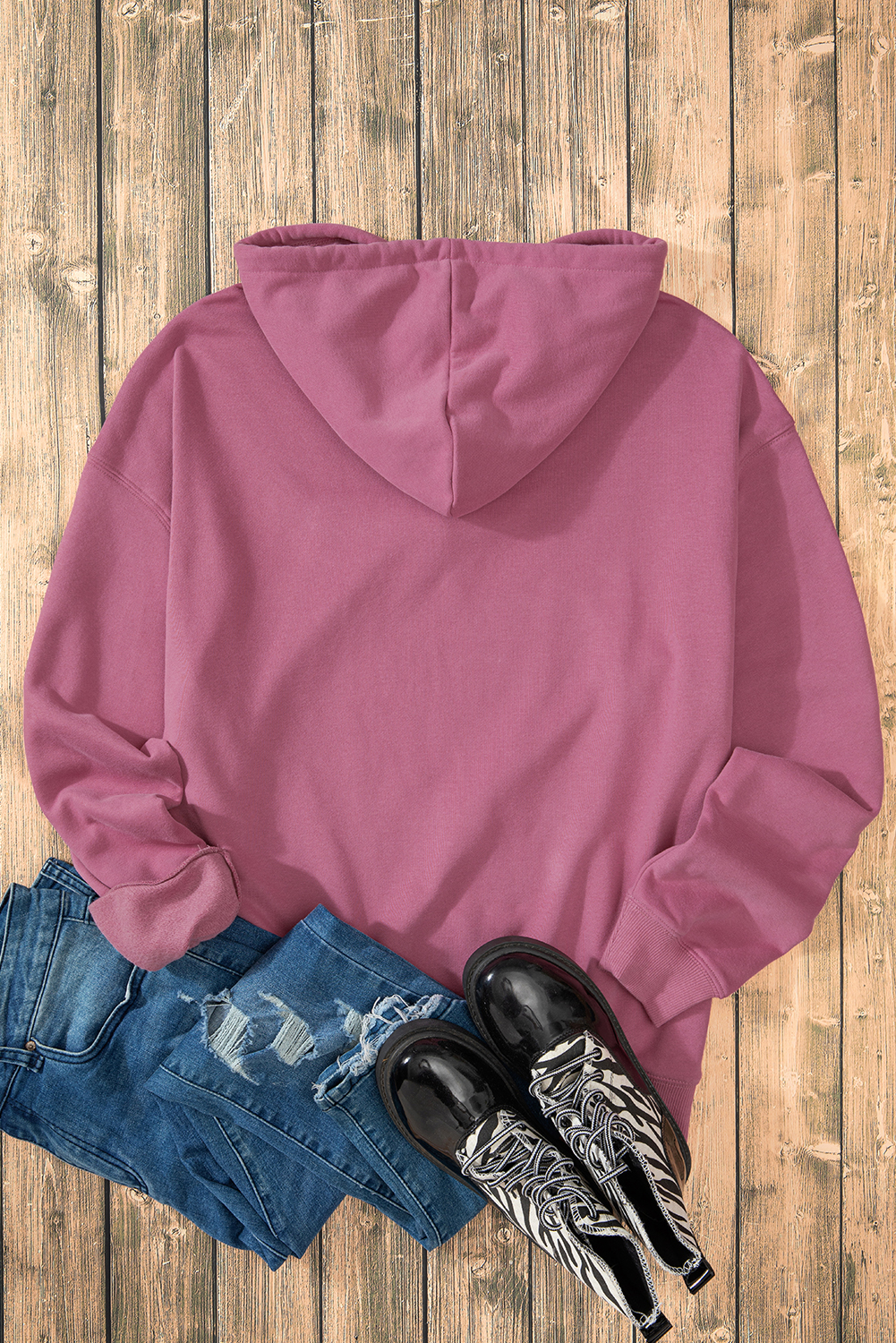 Valerian Fleece Lined Kangaroo Pocket Drawstring Chunky Hoodie - loveforevers