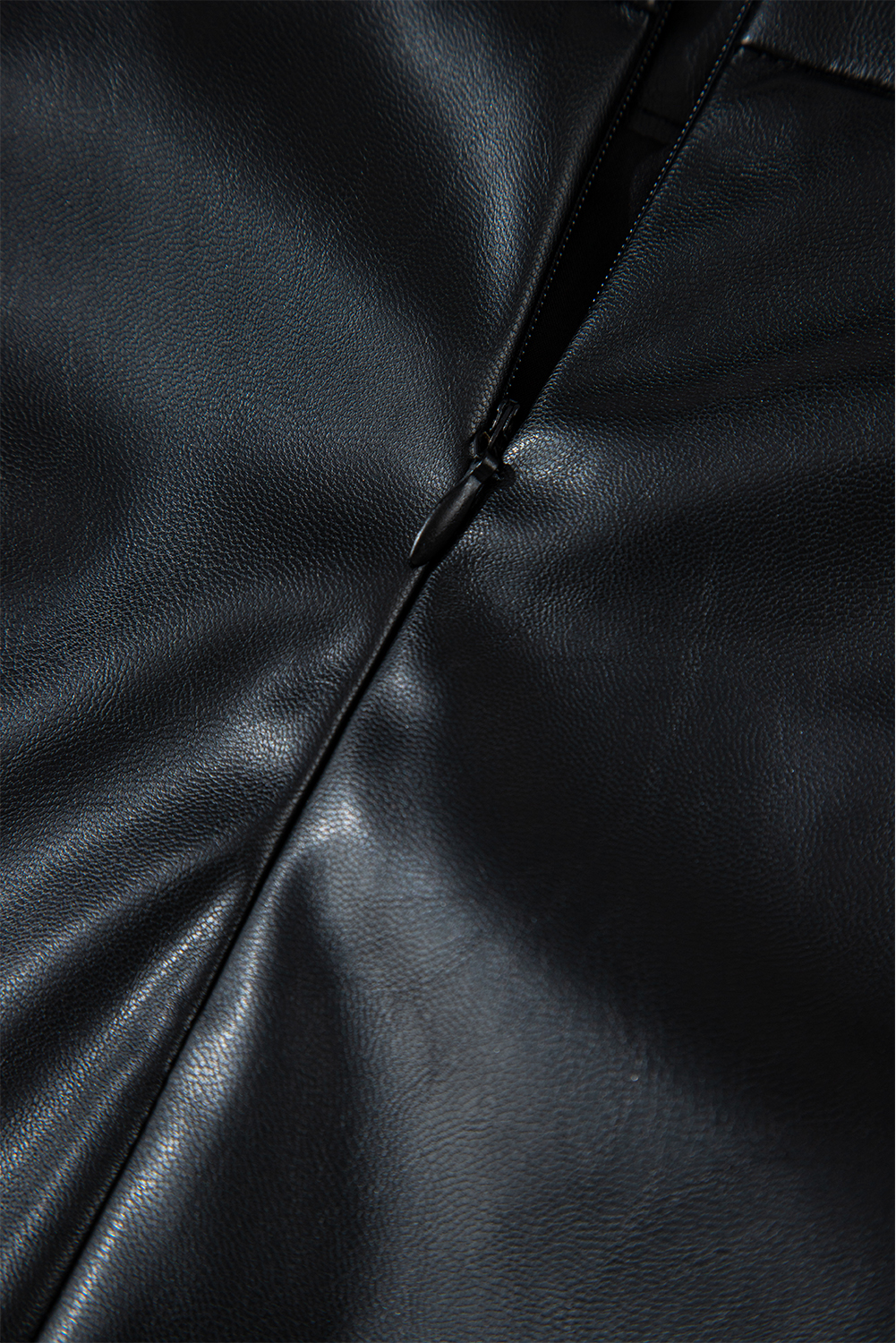 Black PU Leather Side Slits Slim Fit High Waist Mini Skirt - loveforevers