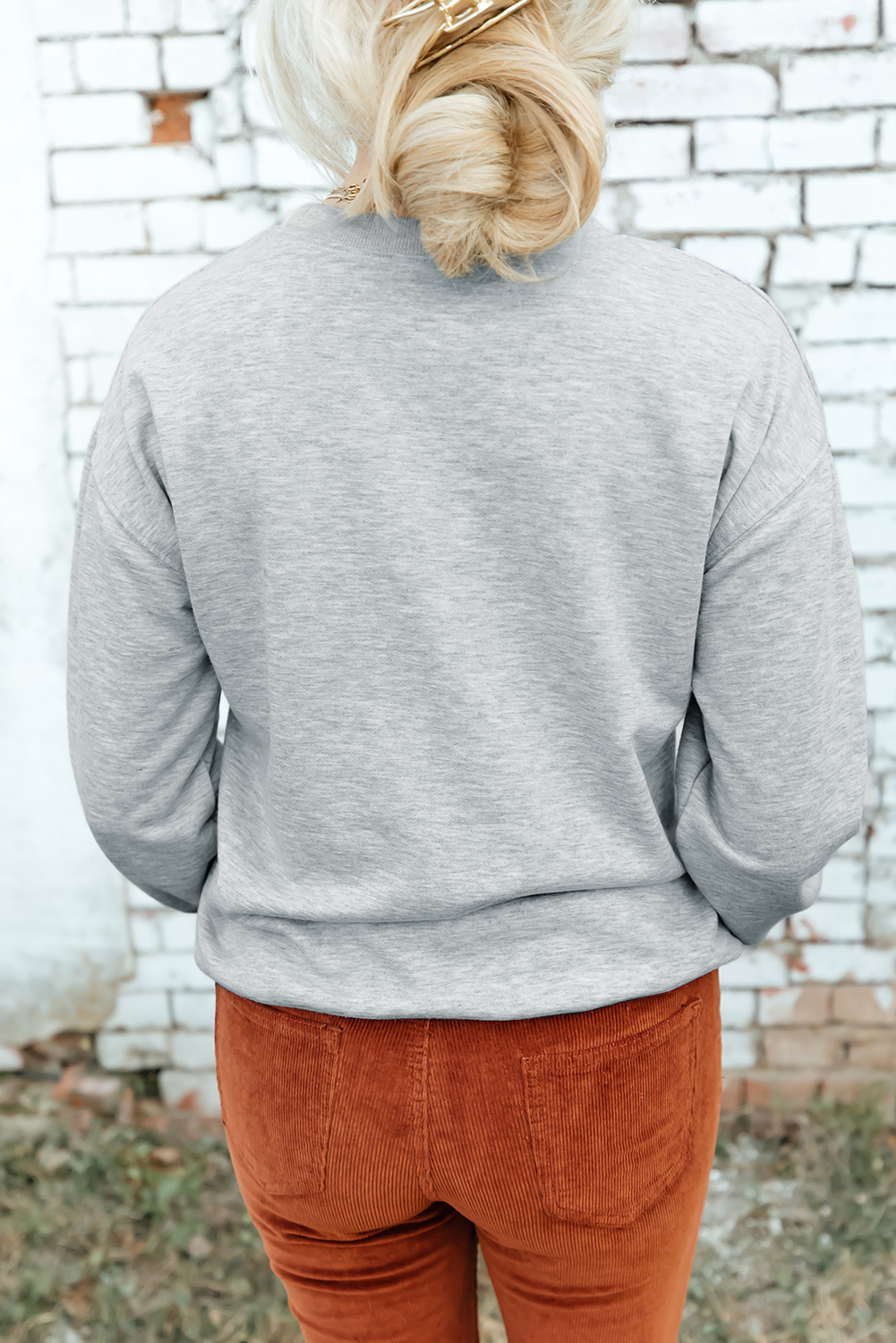 Gray Sequined Clover Patch St Patrick Fashion Sweatshirt - loveforevers