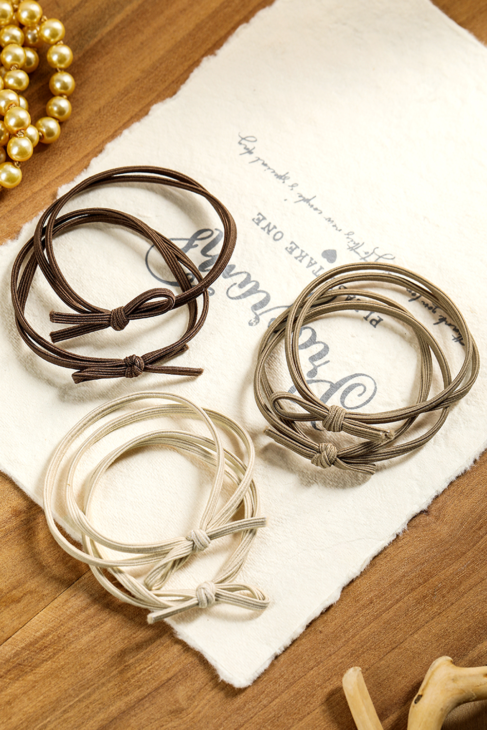 Camel 7pcs Bow Knot Dual String High Elastic Hair Tie - loveforevers